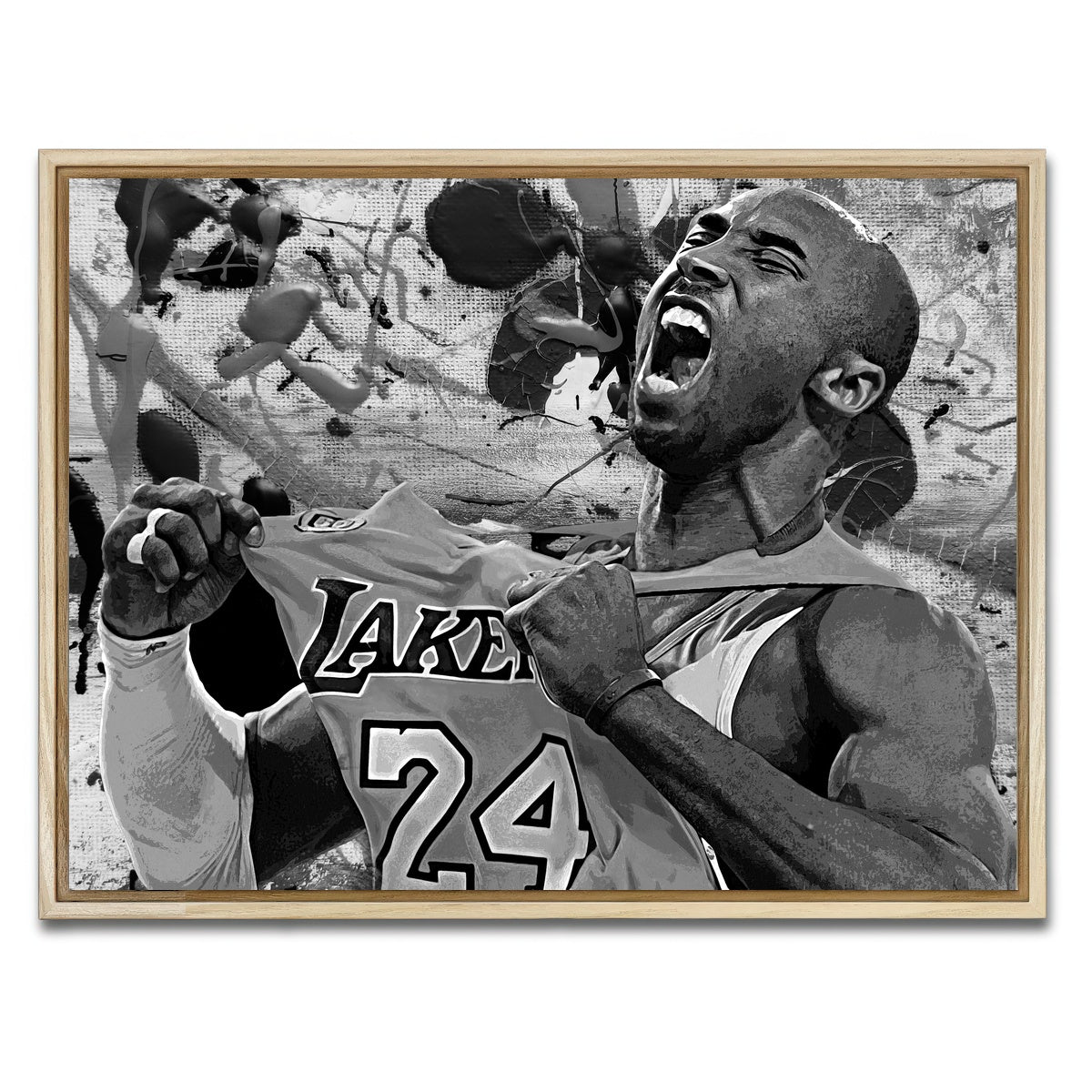 AUTO-MOCKUP WHITE | The Black Mamba Grayscale | 1 Piece | Natural Framed Canvas | group=4x3