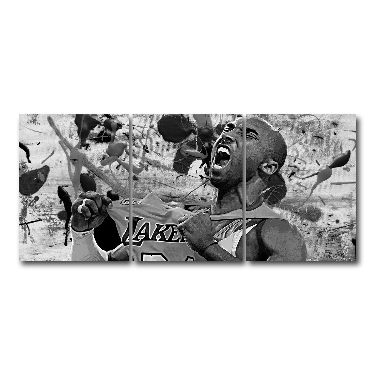 AUTO-MOCKUP WHITE | The Black Mamba Grayscale | 3 Piece | Gallery Wrap Canvas | group=18x24