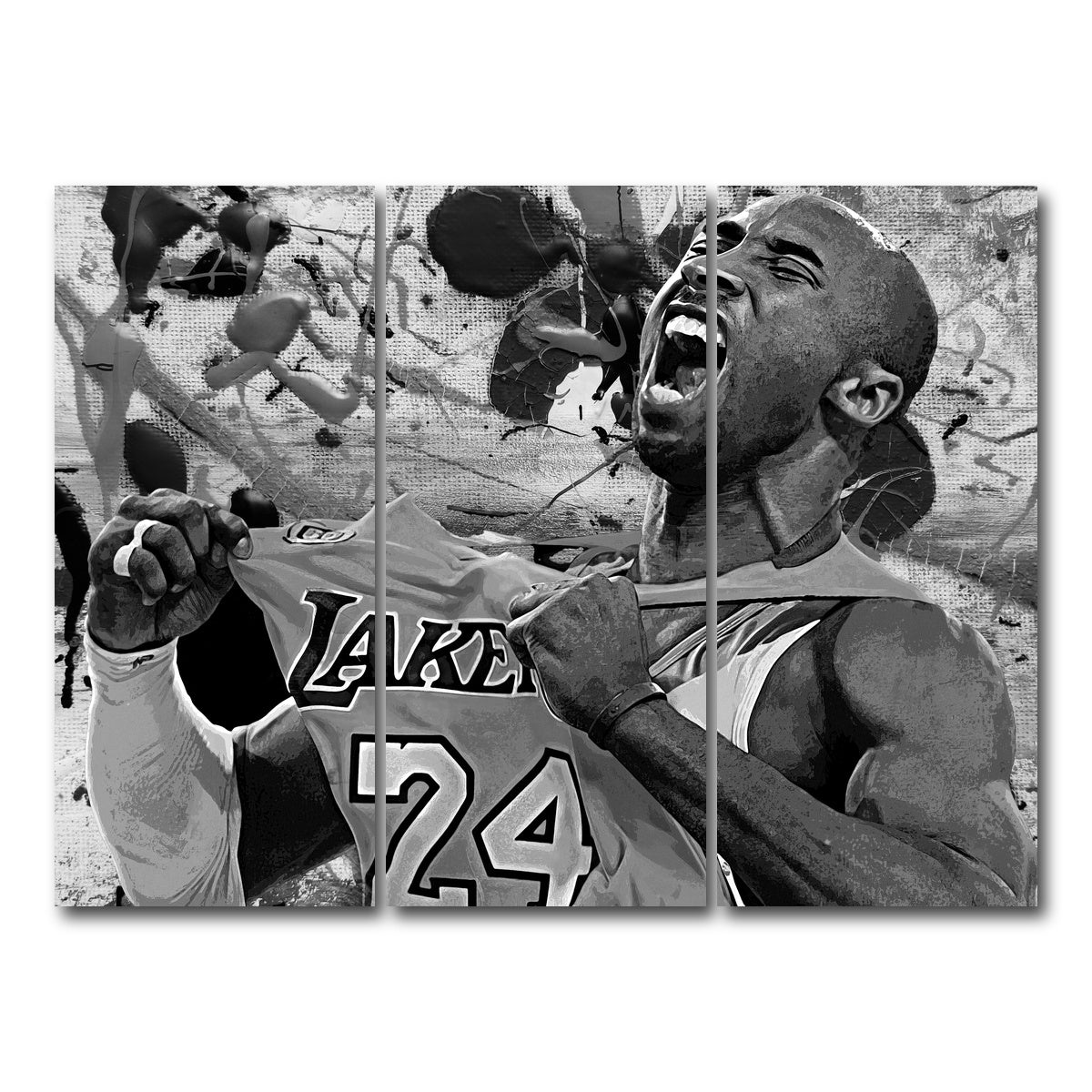 AUTO-MOCKUP WHITE | The Black Mamba Grayscale | 3 Piece | Gallery Wrap Canvas | group=8x18