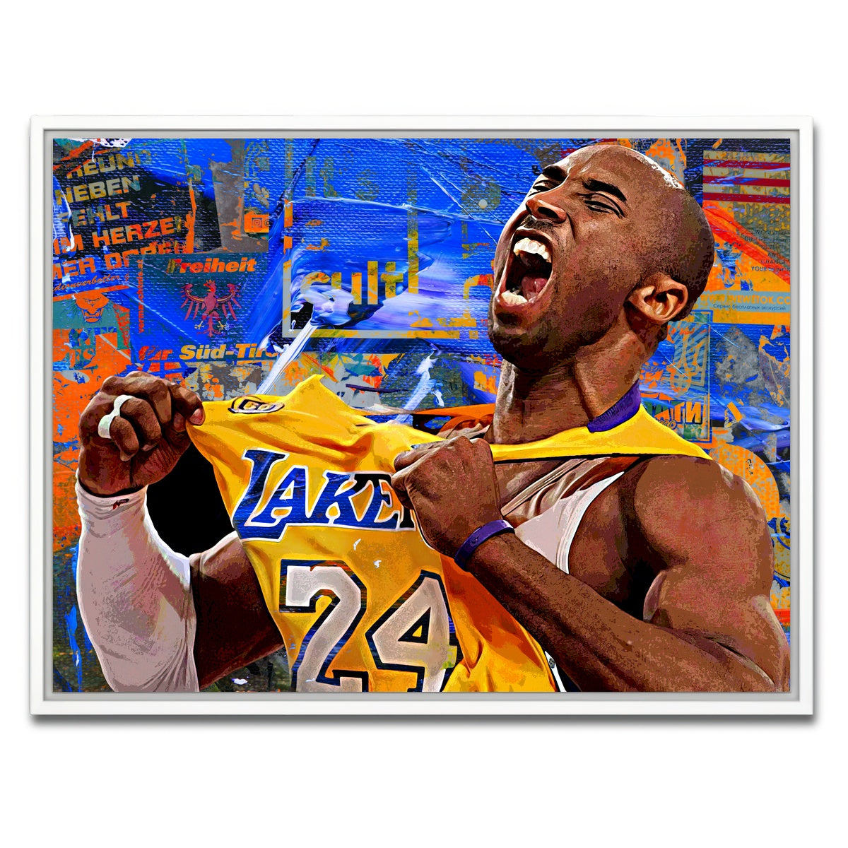 AUTO-MOCKUP WHITE | The Black Mamba Vintage Blue | 1 Piece | White Framed Canvas | group=4x3
