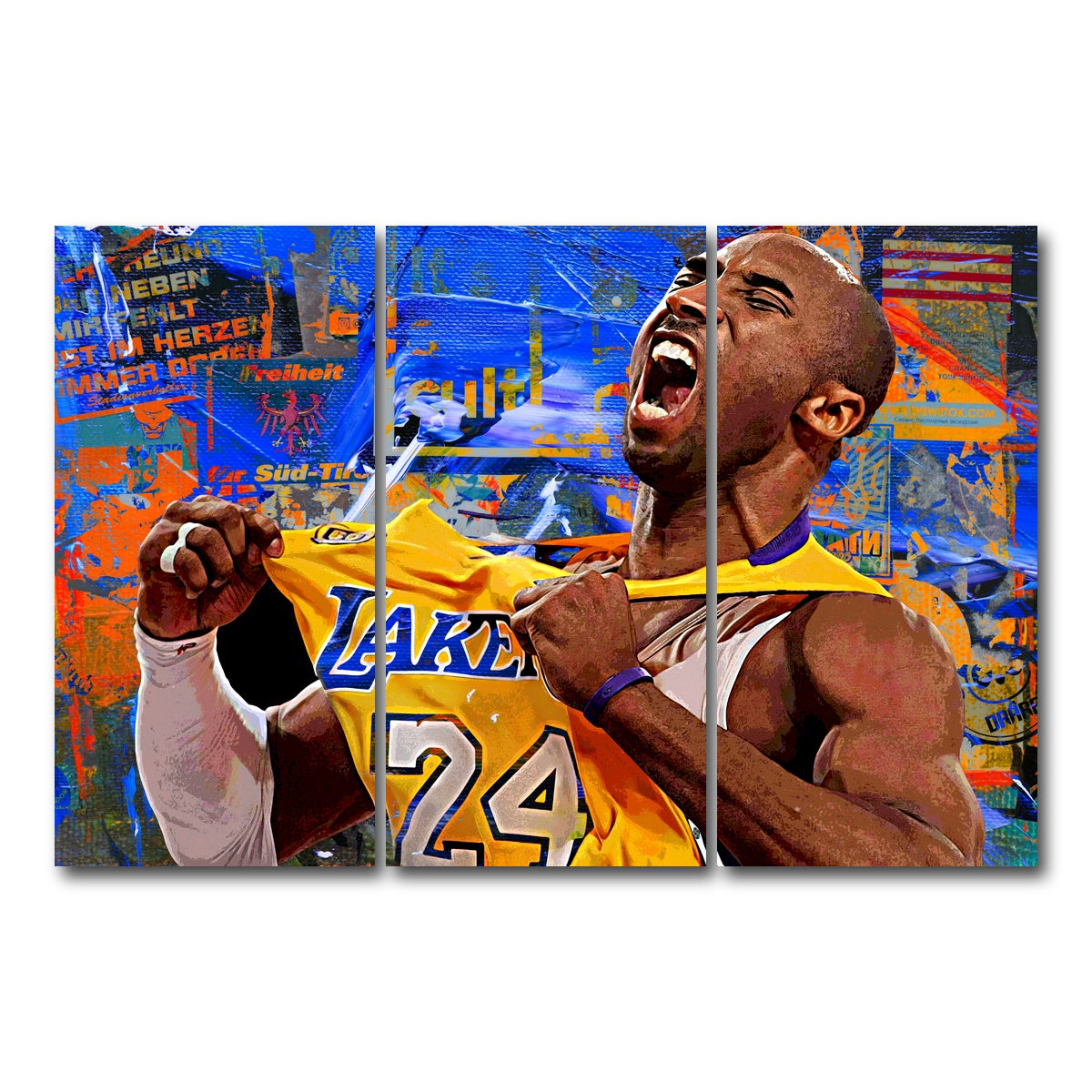 AUTO-MOCKUP WHITE | The Black Mamba Vintage Blue | 3 Piece | Gallery Wrap Canvas | group=12x24