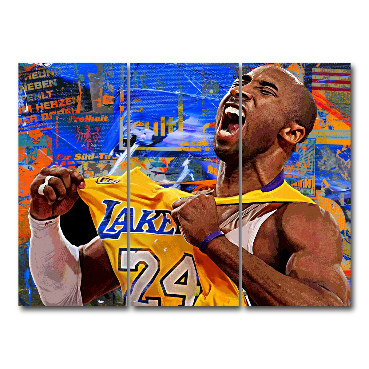 AUTO-MOCKUP WHITE | The Black Mamba Vintage Blue | 3 Piece | Gallery Wrap Canvas | group=8x18