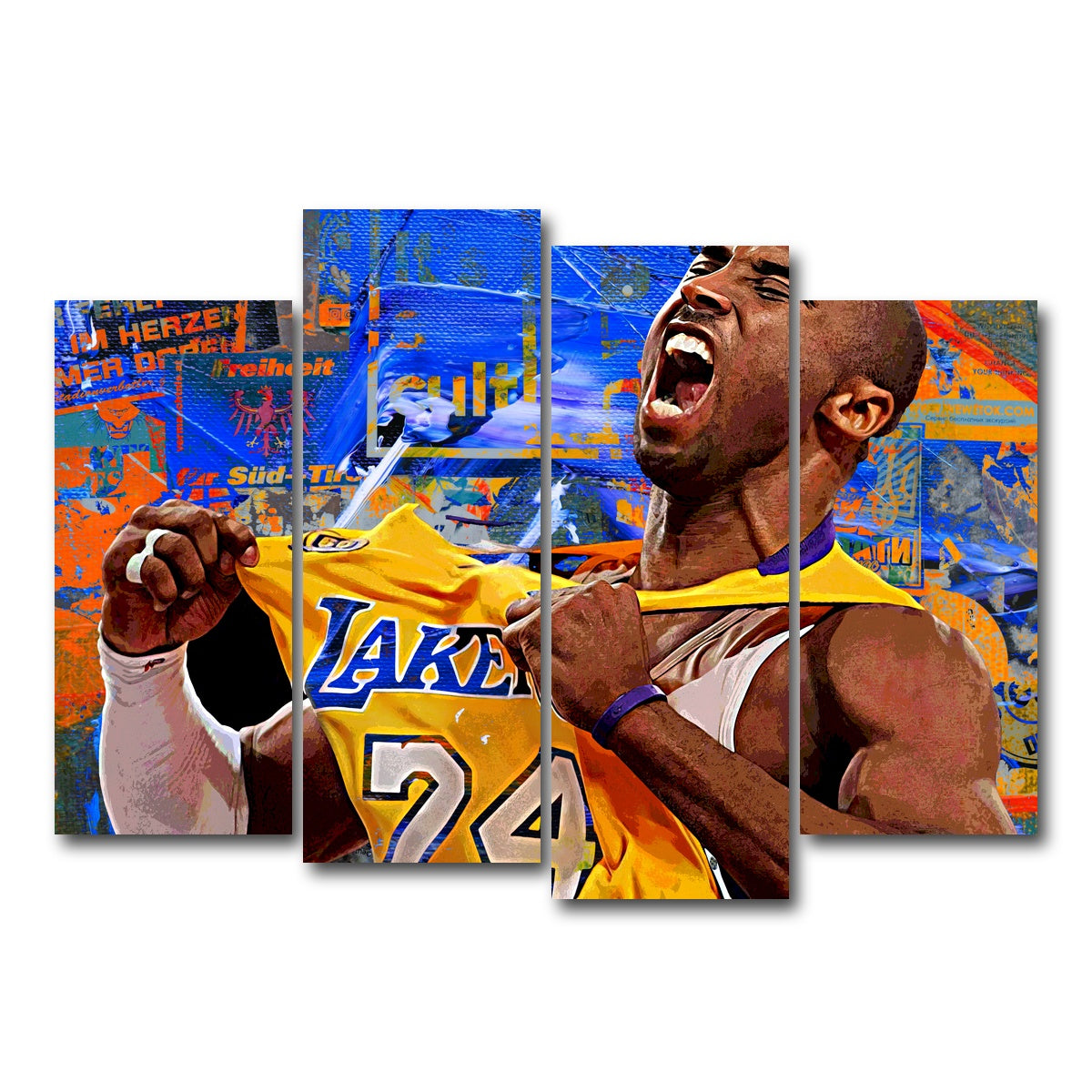 AUTO-MOCKUP WHITE | The Black Mamba Vintage Blue | 4 Piece | Gallery Wrap Canvas | group=4_normal