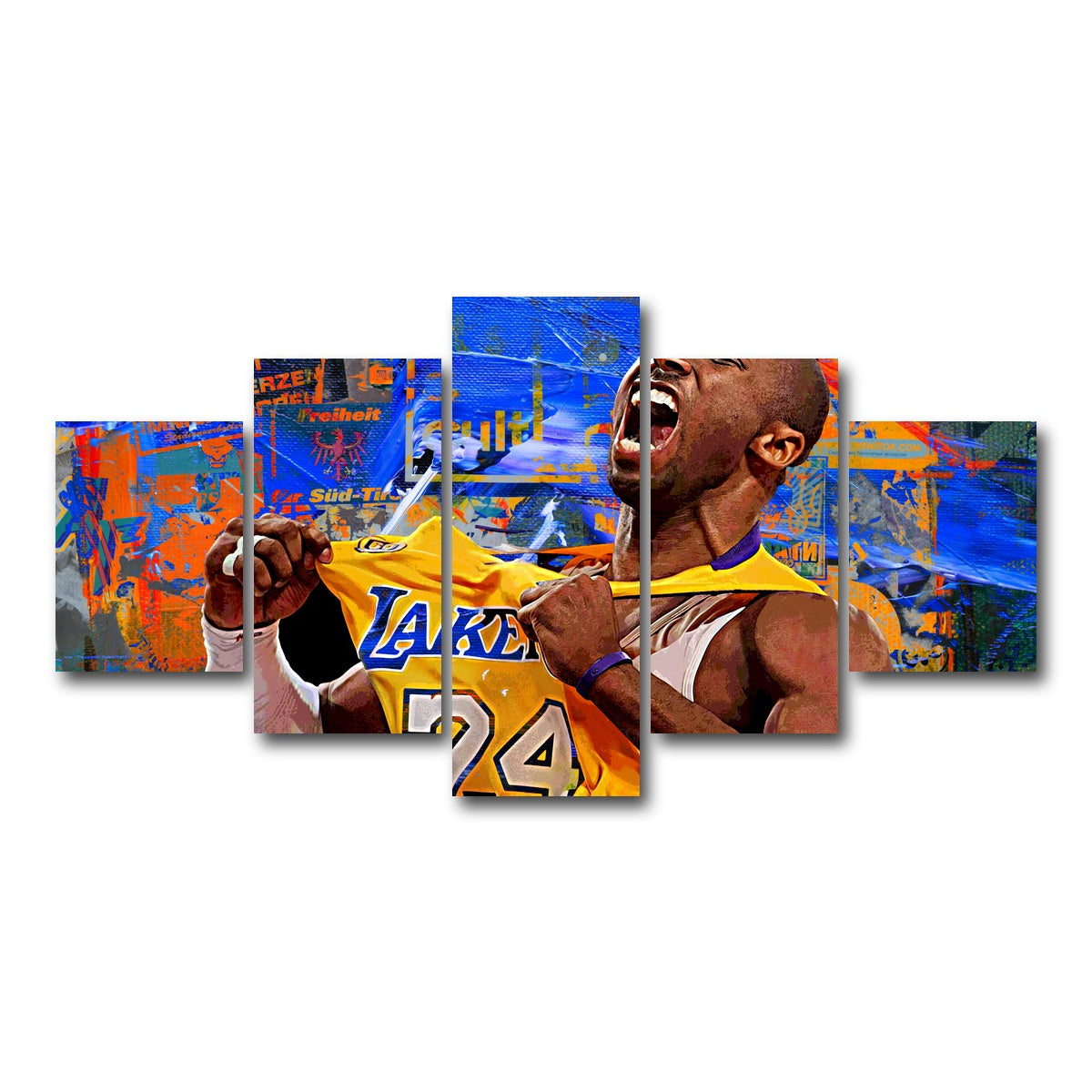 AUTO-MOCKUP WHITE | The Black Mamba Vintage Blue | 5 Piece | Gallery Wrap Canvas | group=5_short