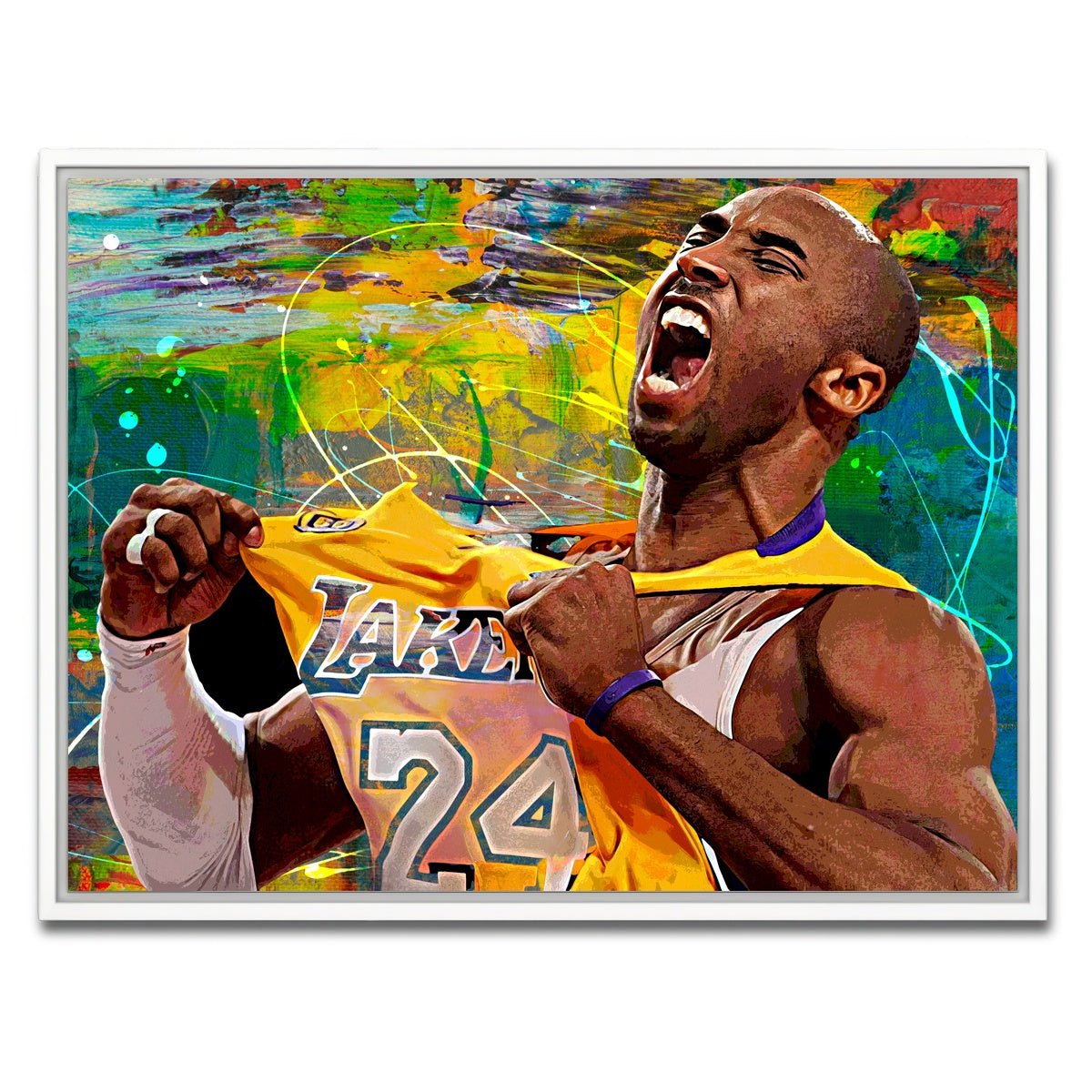 AUTO-MOCKUP WHITE | The Black Mamba Yellow Blend | 1 Piece | White Framed Canvas | group=4x3