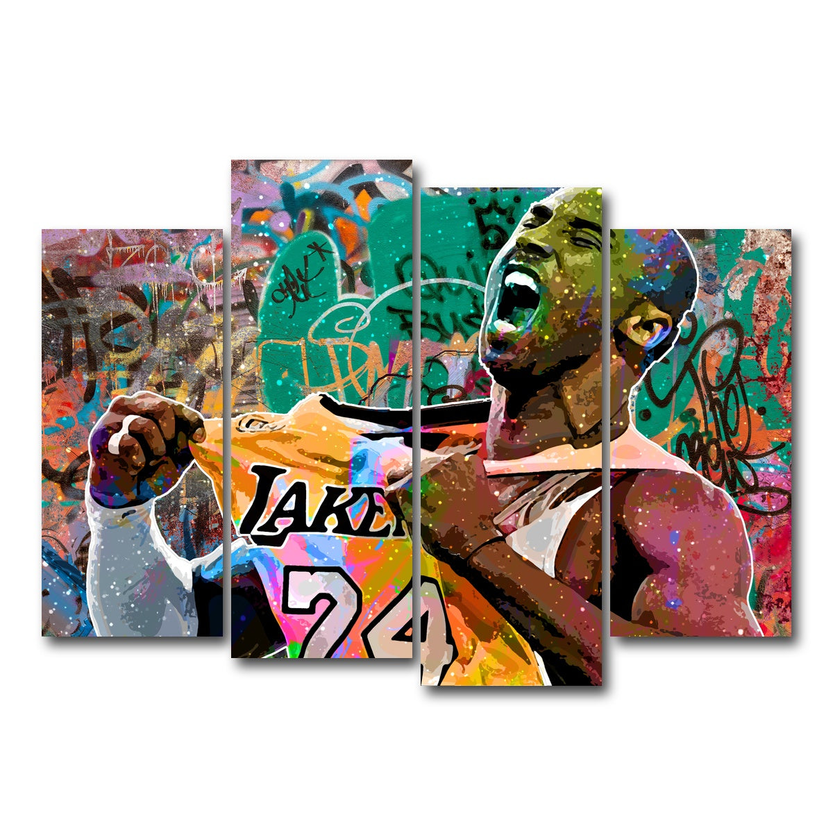 AUTO-MOCKUP WHITE | The Black Mamba | 4 Piece | Gallery Wrapped | group=4_normal