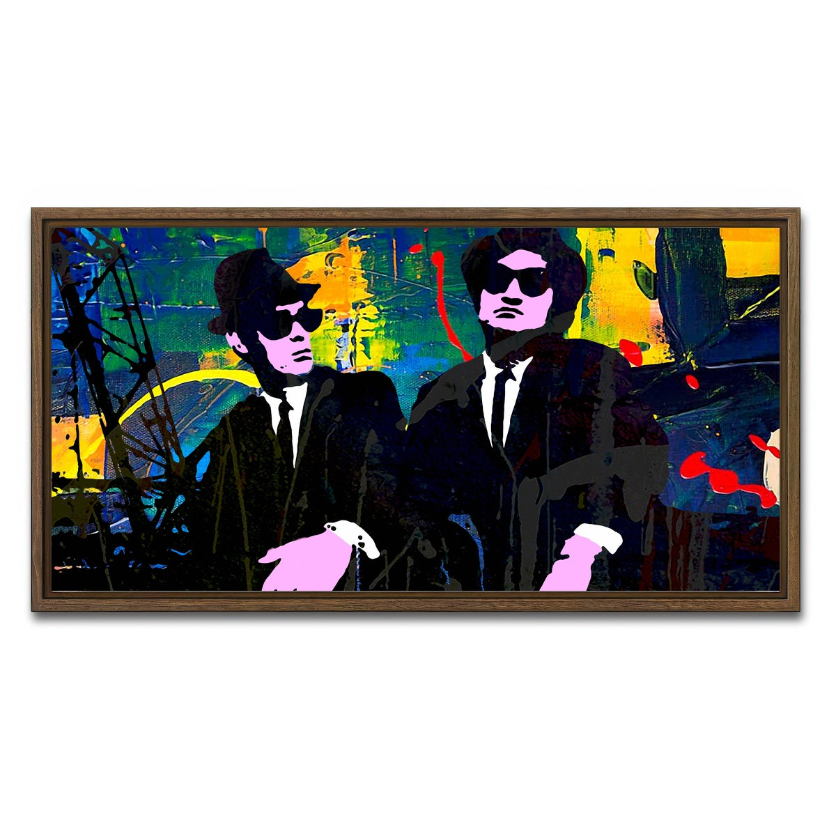 AUTO-MOCKUP WHITE | The Blues Brothers | 1 Piece | Walnut Framed Canvas | group=2x1