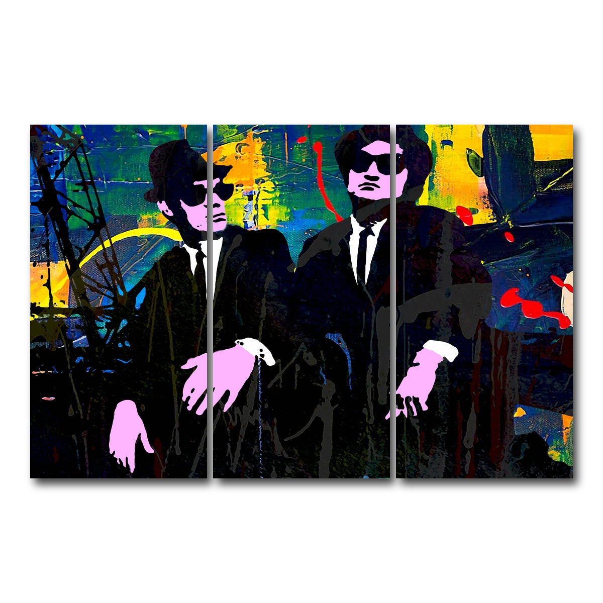 AUTO-MOCKUP WHITE | The Blues Brothers | 3 Piece | Gallery Wrap Canvas | group=12x24
