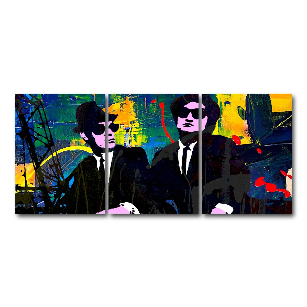 AUTO-MOCKUP WHITE | The Blues Brothers | 3 Piece | Gallery Wrap Canvas | group=18x24