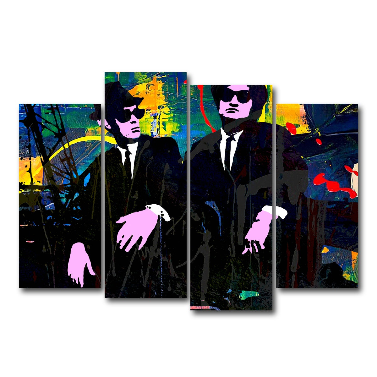 AUTO-MOCKUP WHITE | The Blues Brothers | 4 Piece | Gallery Wrap Canvas | group=4_normal