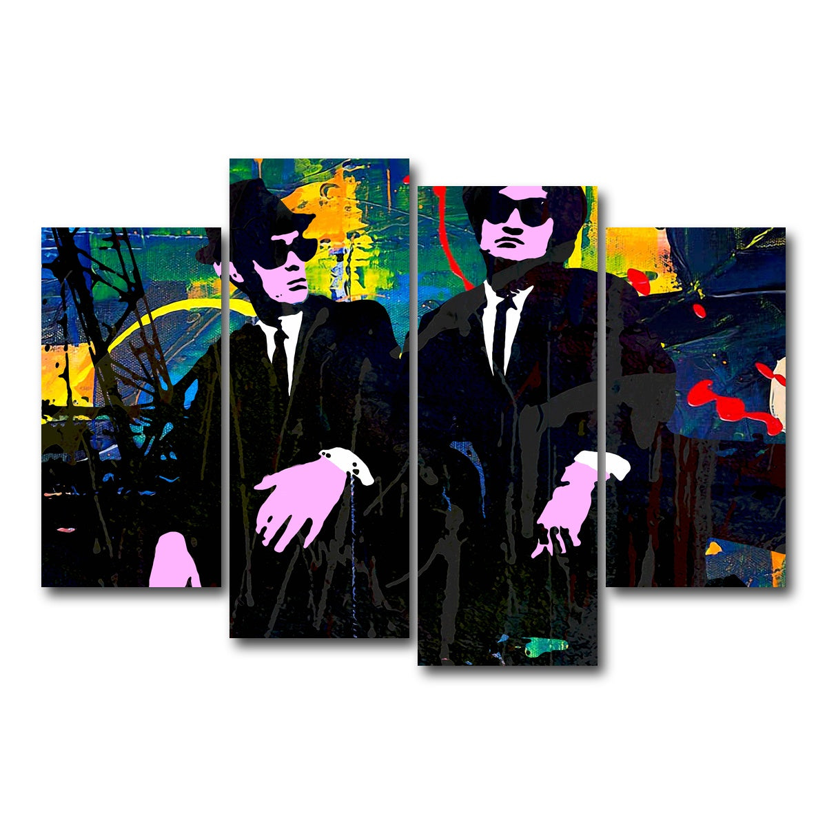 AUTO-MOCKUP WHITE | The Blues Brothers | 4 Piece | Gallery Wrap Canvas | group=4_short