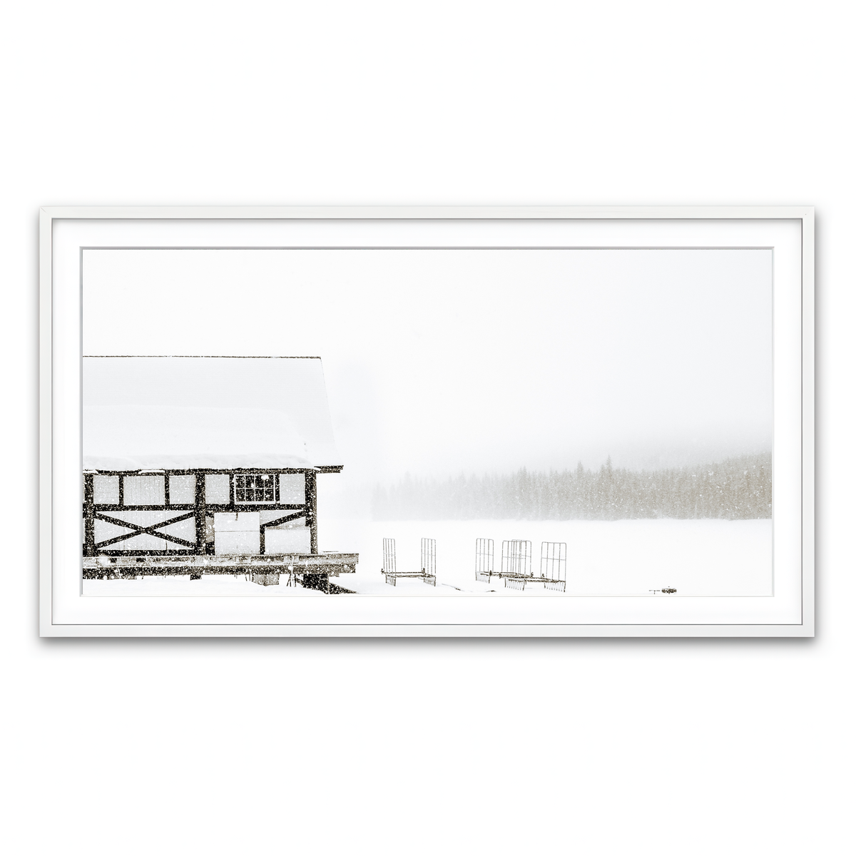 Framed Print 2x1 White