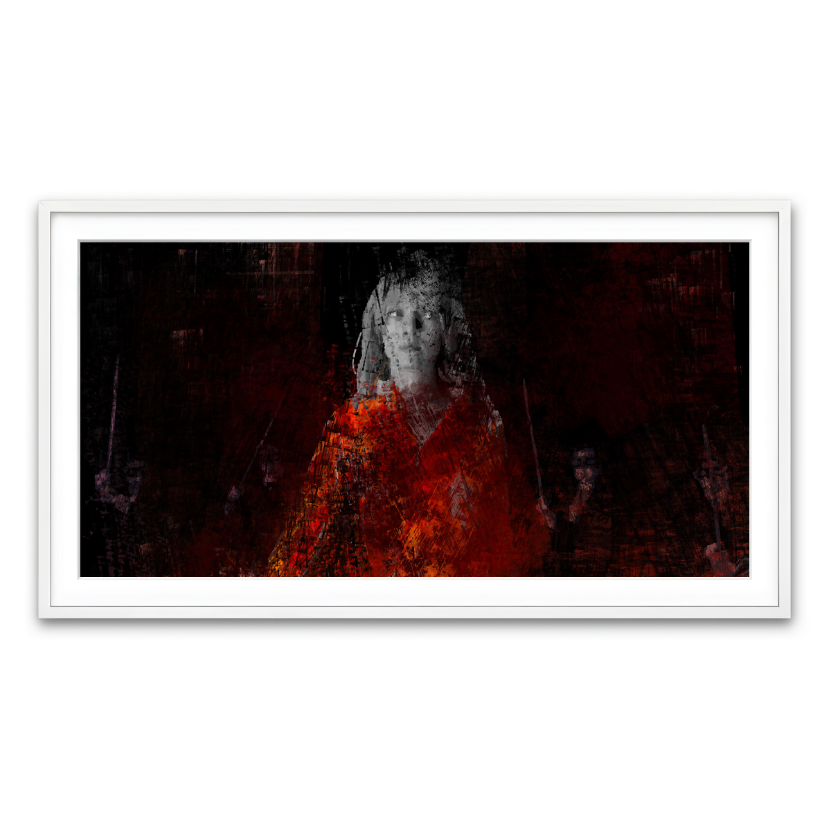 Framed Print 2x1 White