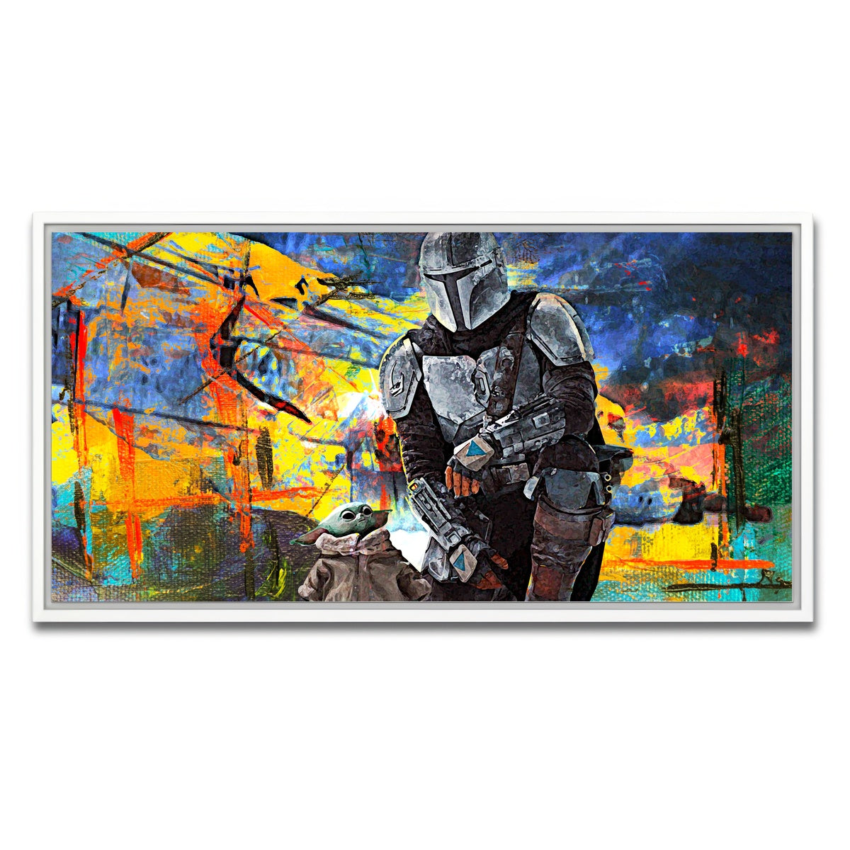 AUTO-MOCKUP WHITE | The Child, The Mandalorian | 1 Piece | White Framed Canvas | group=2x1