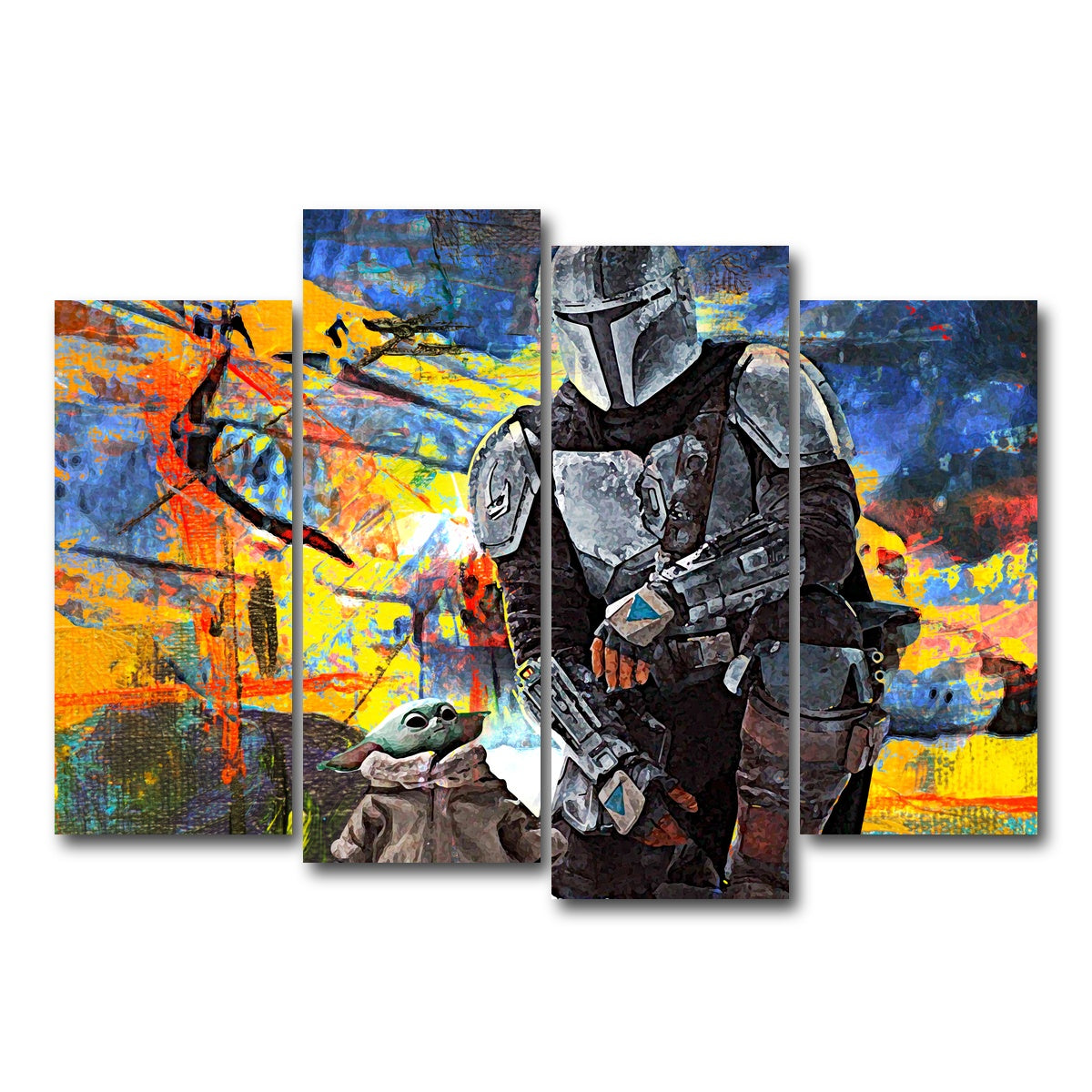 AUTO-MOCKUP WHITE | The Child, The Mandalorian | 4 Piece | Gallery Wrap Canvas | group=4_normal