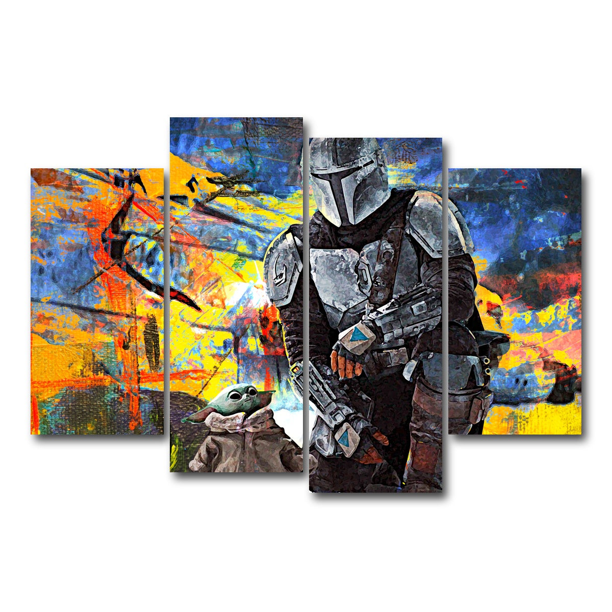 AUTO-MOCKUP WHITE | The Child, The Mandalorian | 4 Piece | Gallery Wrap Canvas | group=4_short