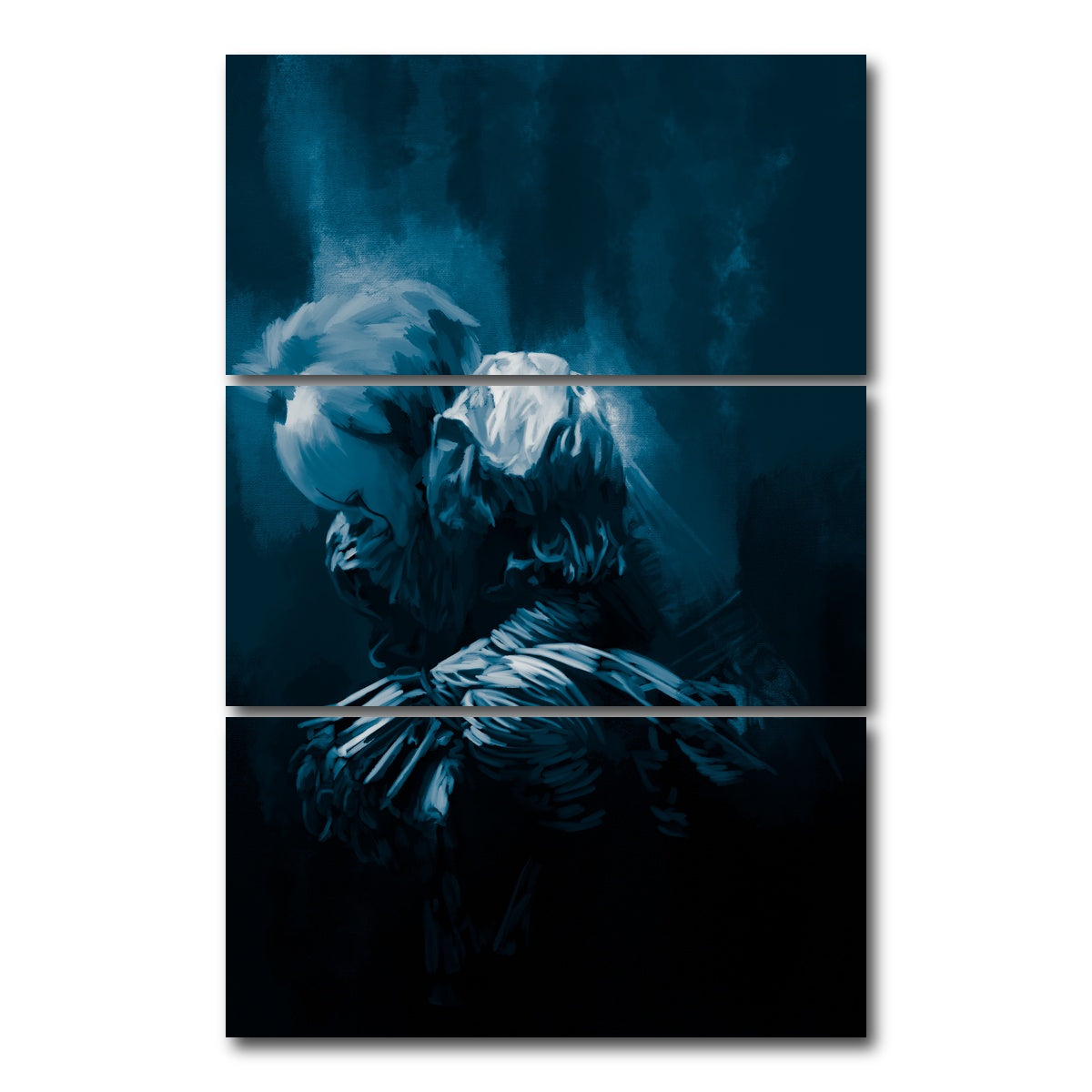 AUTO-MOCKUP WHITE | The Clown | 3 Piece | Gallery Wrap Canvas | group=12x24_stacked