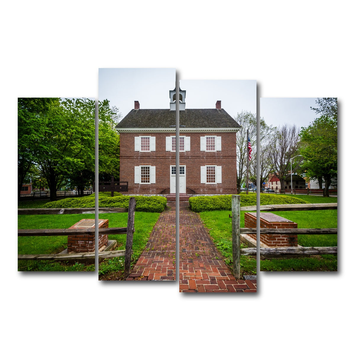 AUTO-MOCKUP WHITE | The Colonial Courthouse | 4 Piece | Gallery Wrap Canvas | group=4_normal