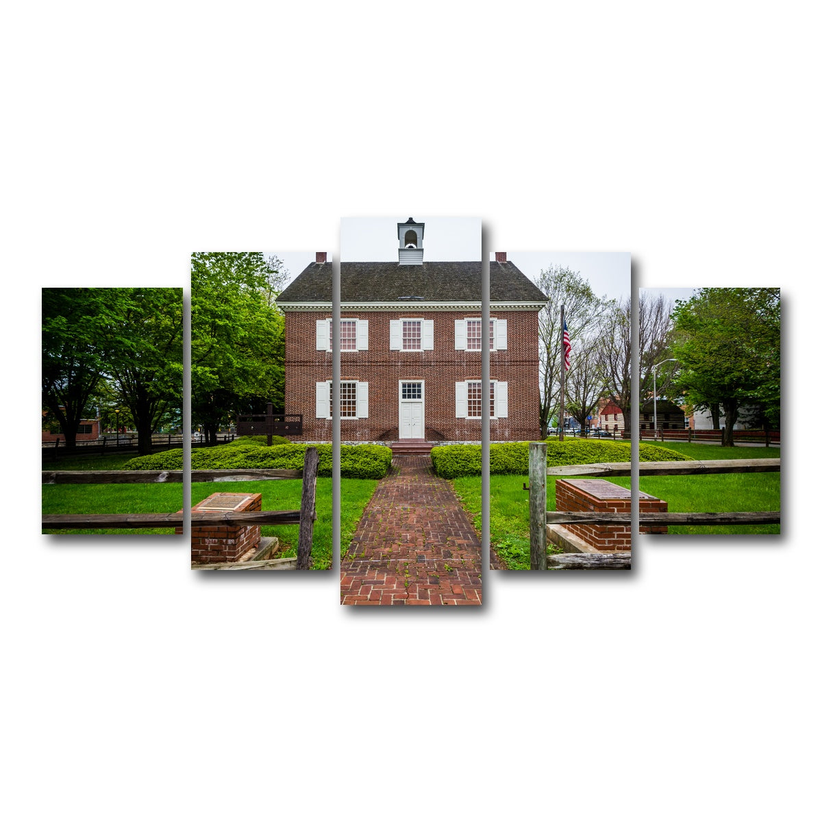 AUTO-MOCKUP WHITE | The Colonial Courthouse | 5 Piece | Gallery Wrap Canvas | group=5_normal