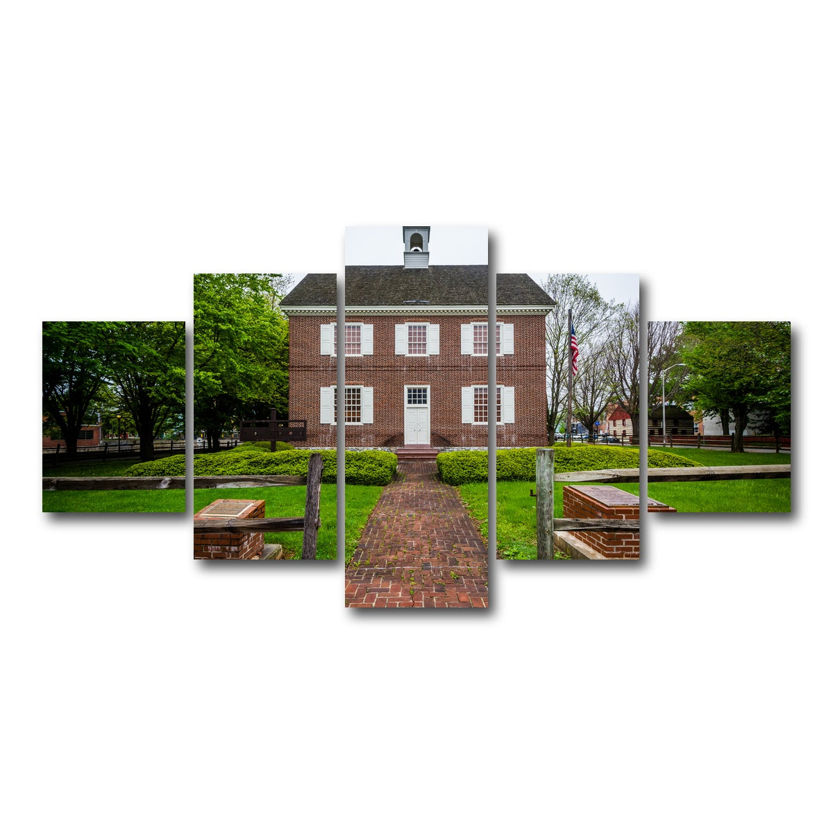 AUTO-MOCKUP WHITE | The Colonial Courthouse | 5 Piece | Gallery Wrap Canvas | group=5_short