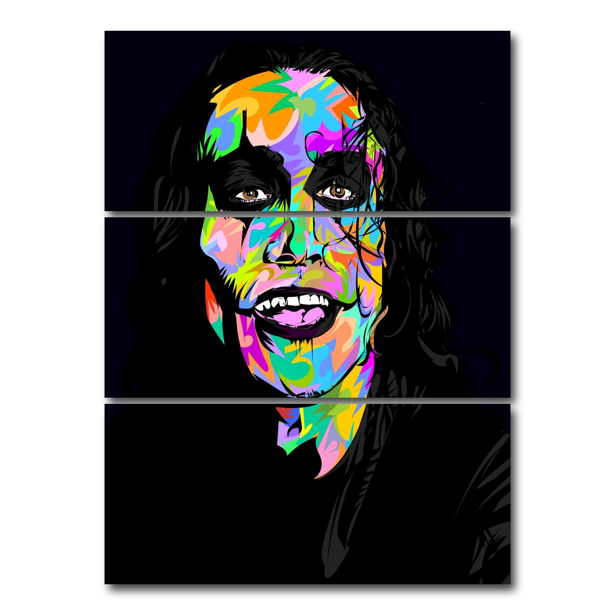 AUTO-MOCKUP WHITE | The Crow | 3 Piece | Gallery Wrap Canvas | group=8x18_stacked