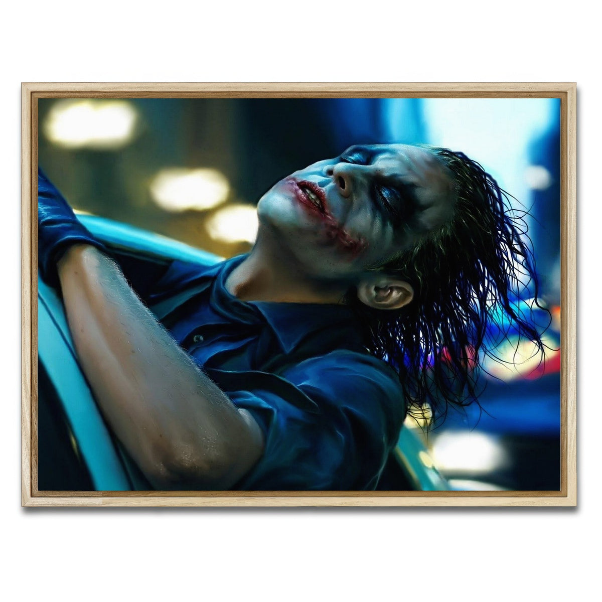 AUTO-MOCKUP WHITE | The Dark Knight Joker | 1 Piece | Natural Framed Canvas | group=4x3