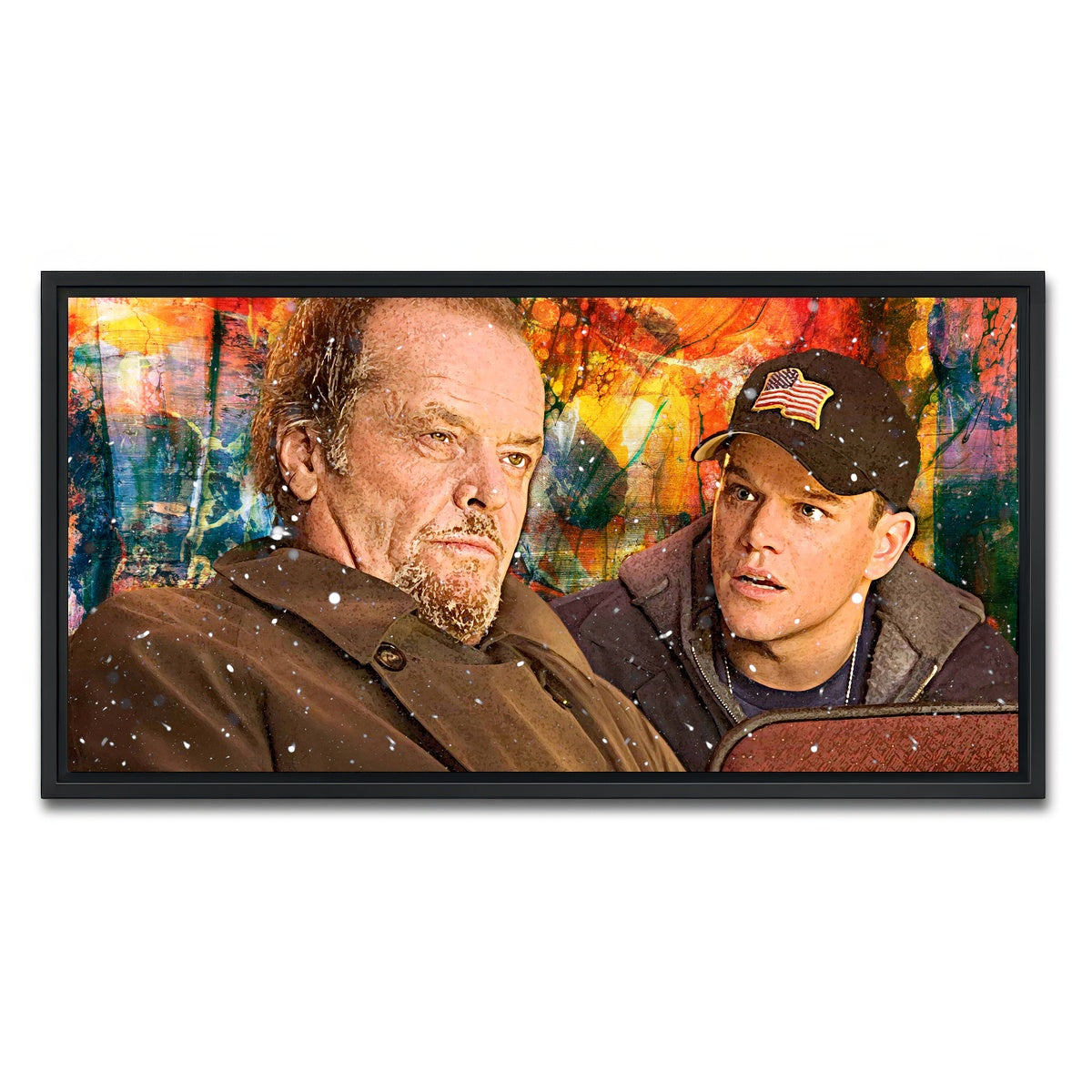 AUTO-MOCKUP WHITE | The Departed - Costello & Colin | 1 Piece | Black Framed Canvas | group=2x1