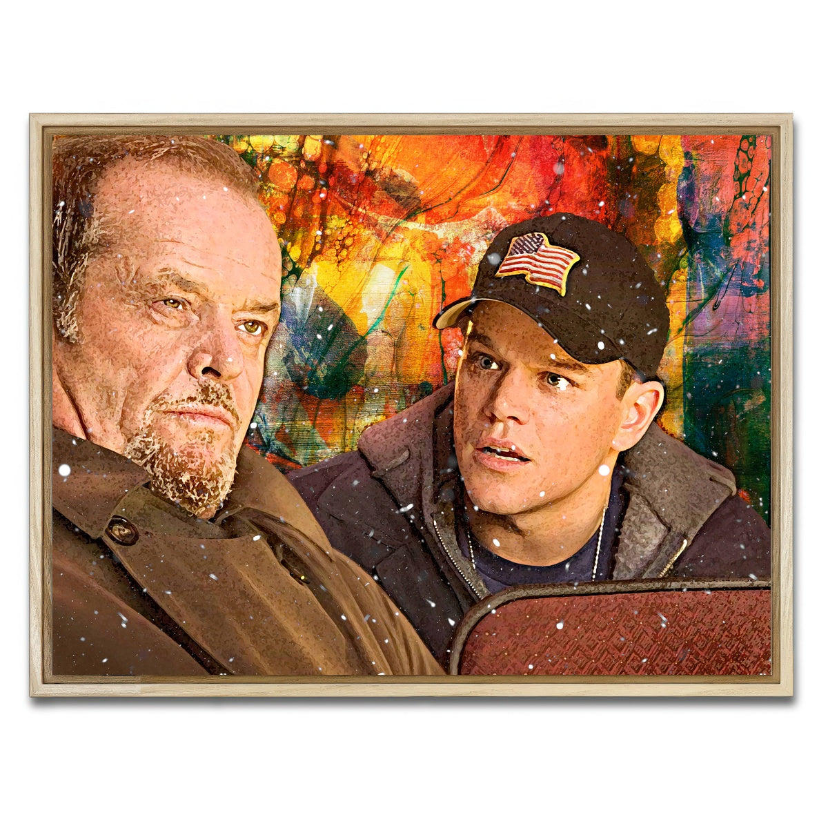 AUTO-MOCKUP WHITE | The Departed - Costello & Colin | 1 Piece | Natural Framed Canvas | group=4x3