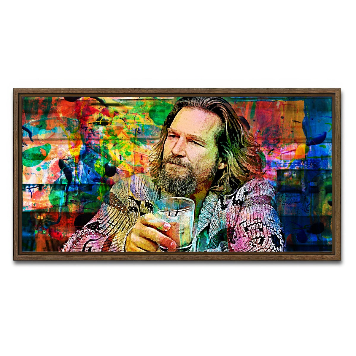 AUTO-MOCKUP WHITE | The Dude All Colors | 1 Piece | Walnut Framed Canvas | group=2x1