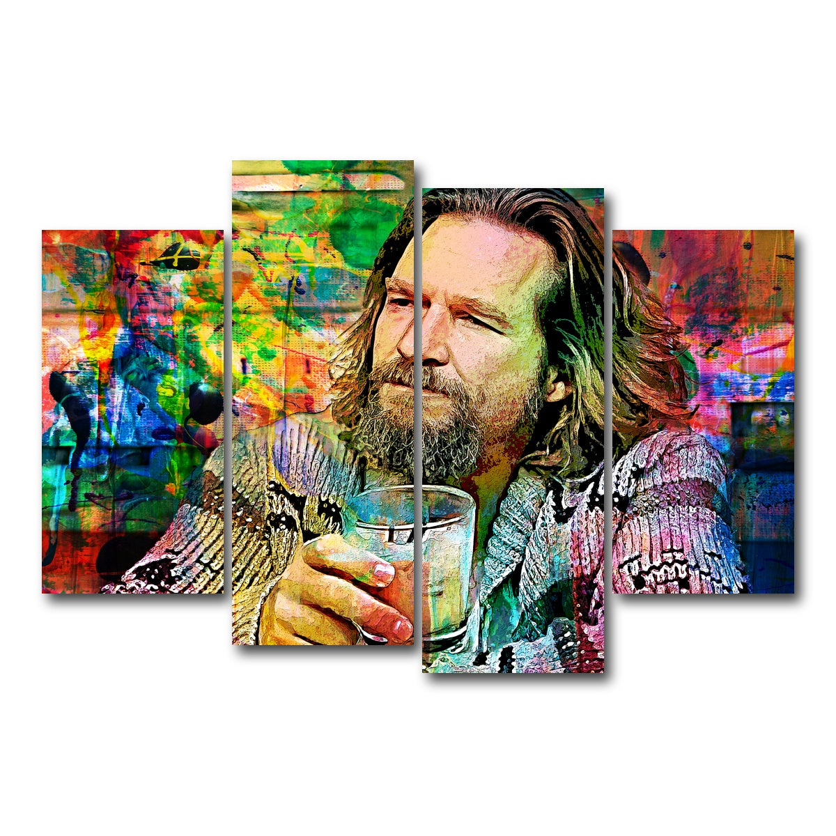AUTO-MOCKUP WHITE | The Dude All Colors | 4 Piece | Gallery Wrap Canvas | group=4_short