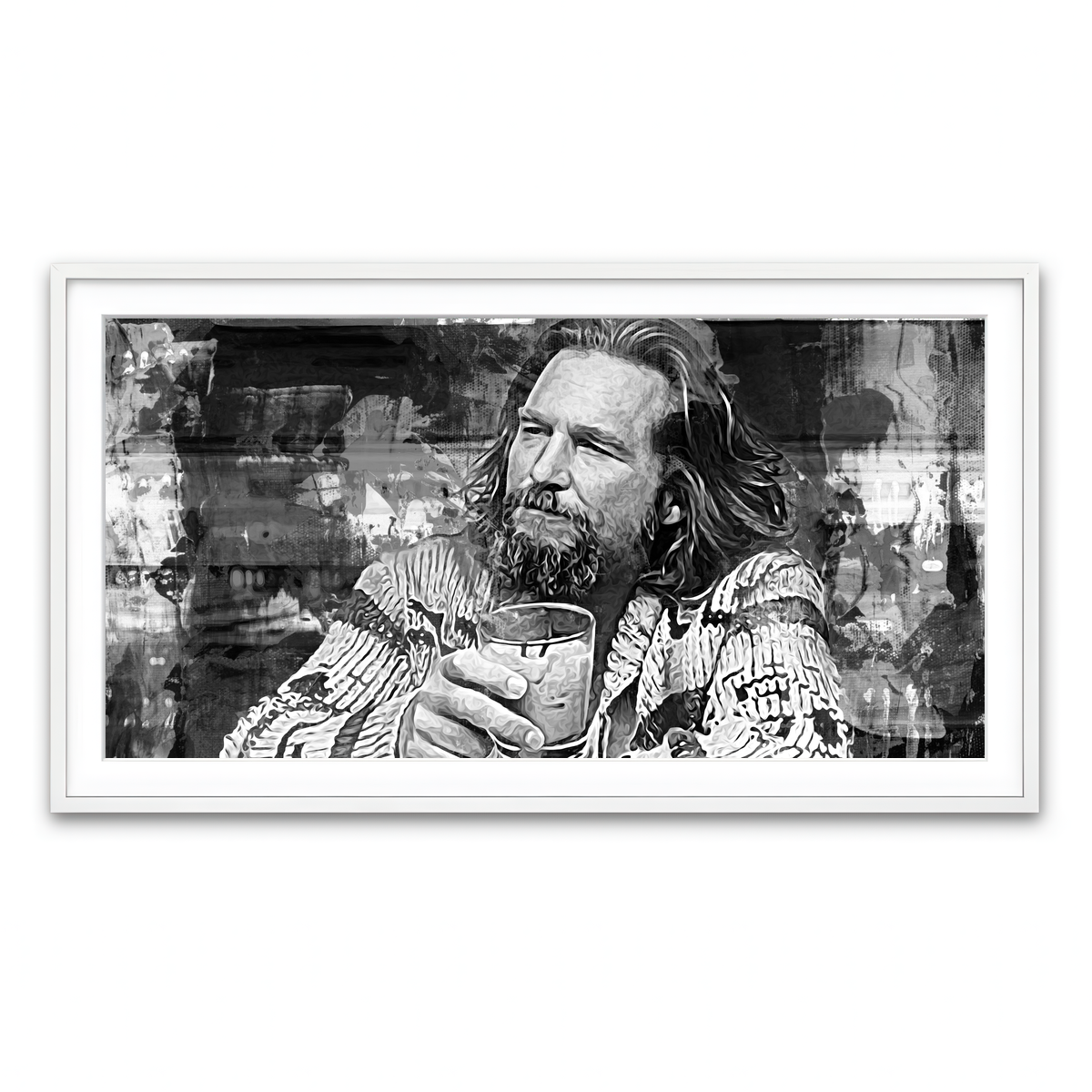 Framed Print 2x1 White