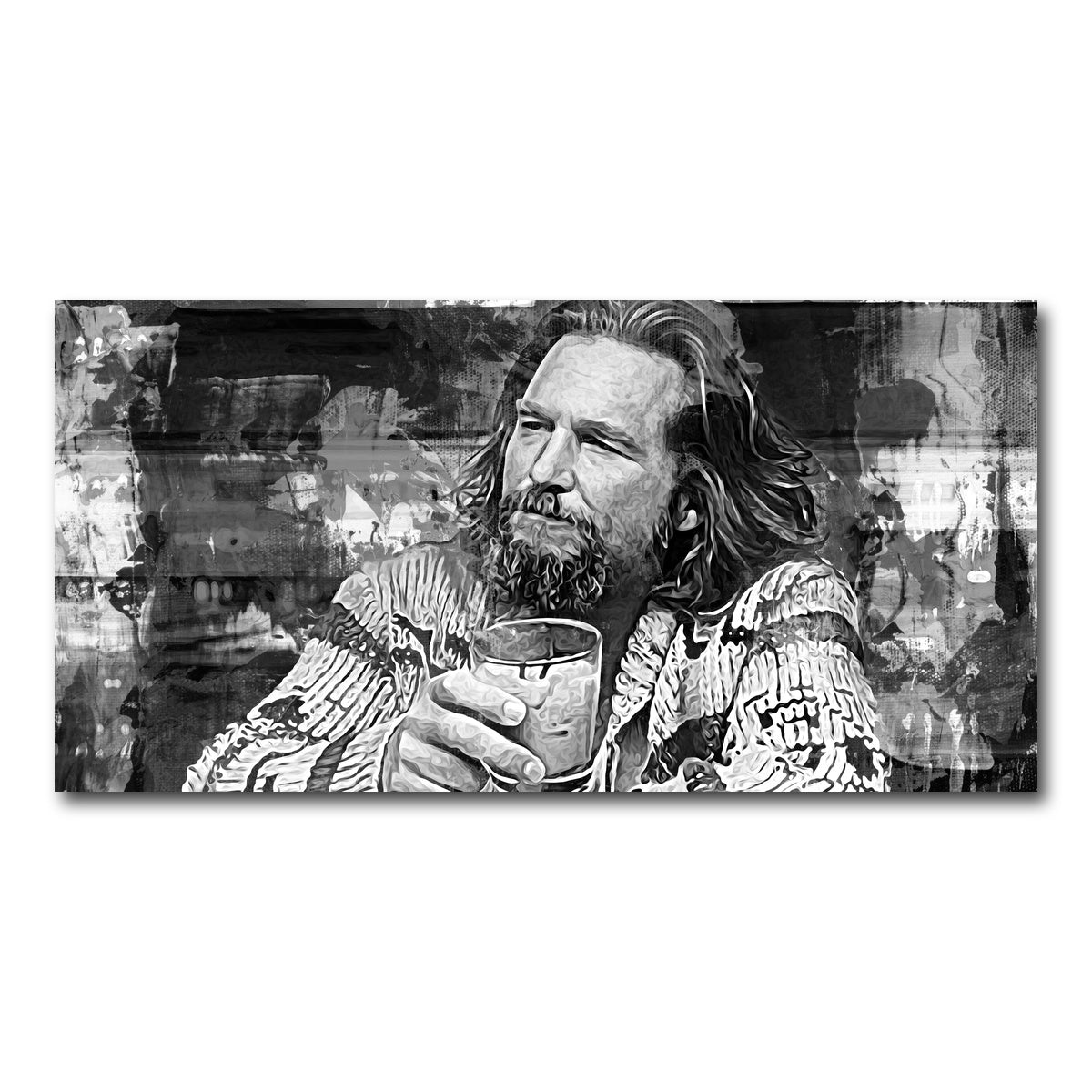 AUTO-MOCKUP WHITE | The Dude Grayscale | 1 Piece | Gallery Wrap Canvas | group=2x1