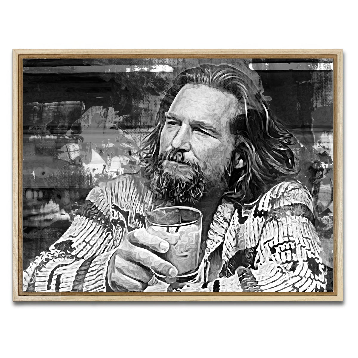 AUTO-MOCKUP WHITE | The Dude Grayscale | 1 Piece | Natural Framed Canvas | group=4x3