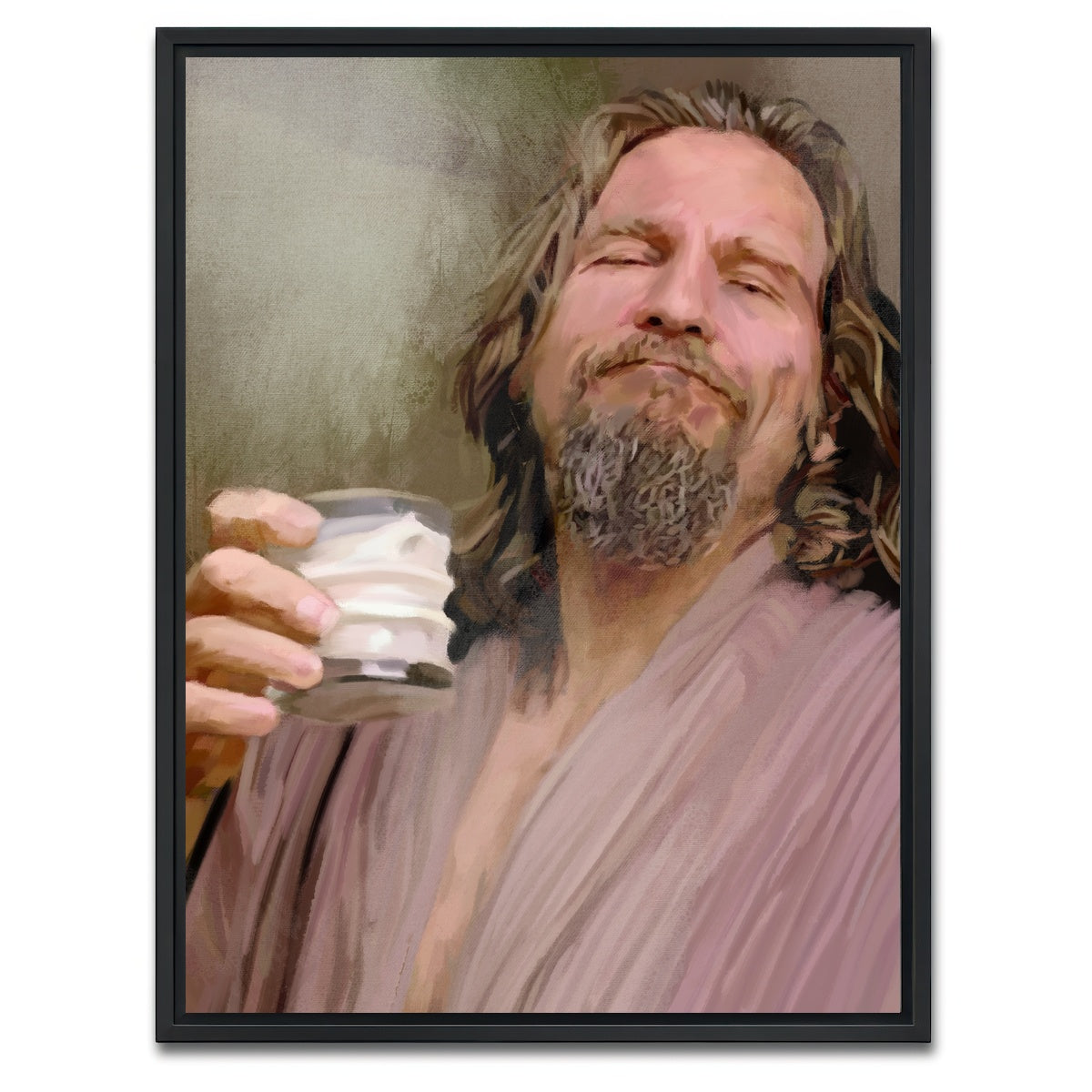 AUTO-MOCKUP WHITE | The Dude Says cheers | 1 Piece | Black Framed Canvas | group=3x4