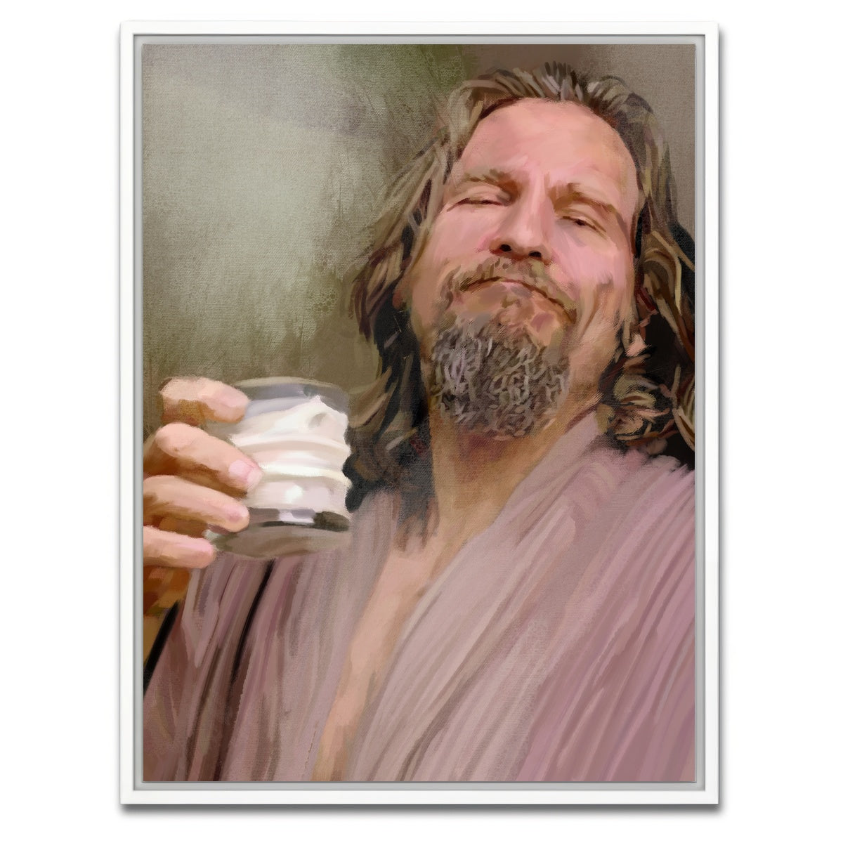 AUTO-MOCKUP WHITE | The Dude Says cheers | 1 Piece | White Framed Canvas | group=3x4