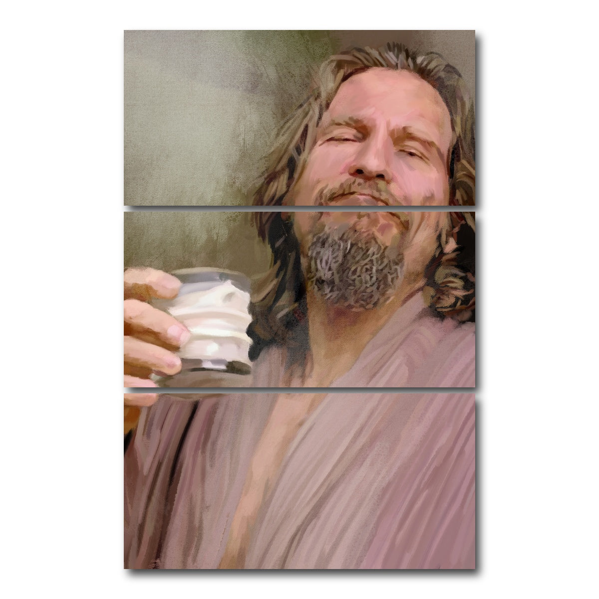 AUTO-MOCKUP WHITE | The Dude Says cheers | 3 Piece | Gallery Wrap Canvas | group=12x24_stacked
