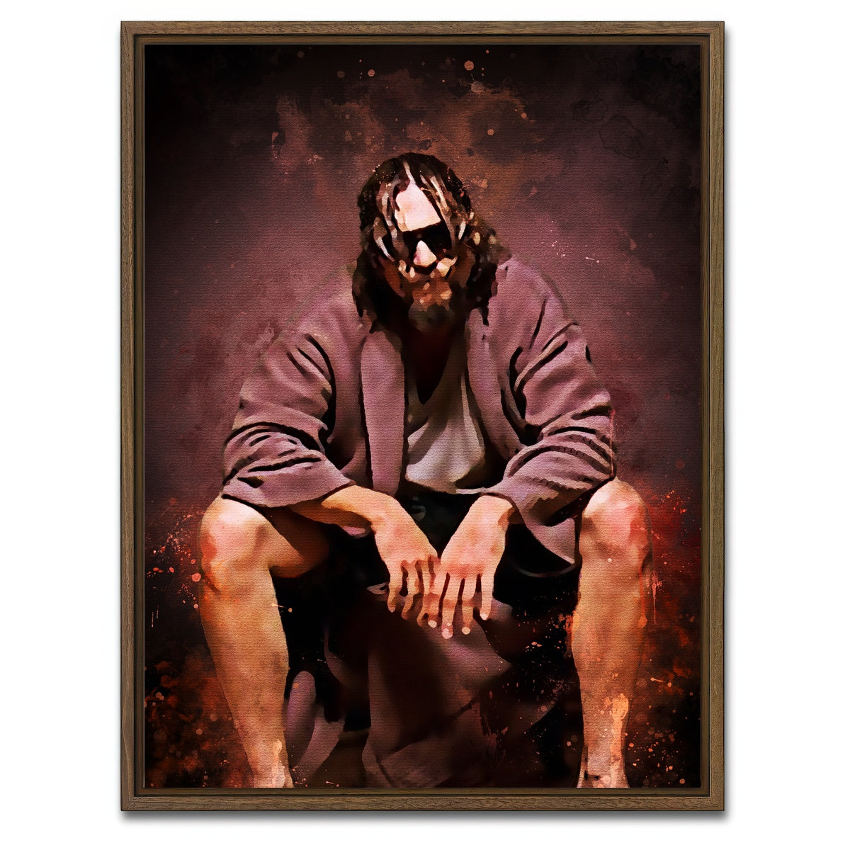 AUTO-MOCKUP WHITE | The Dude Toilet | 1 Piece | Walnut Framed Canvas | group=3x4
