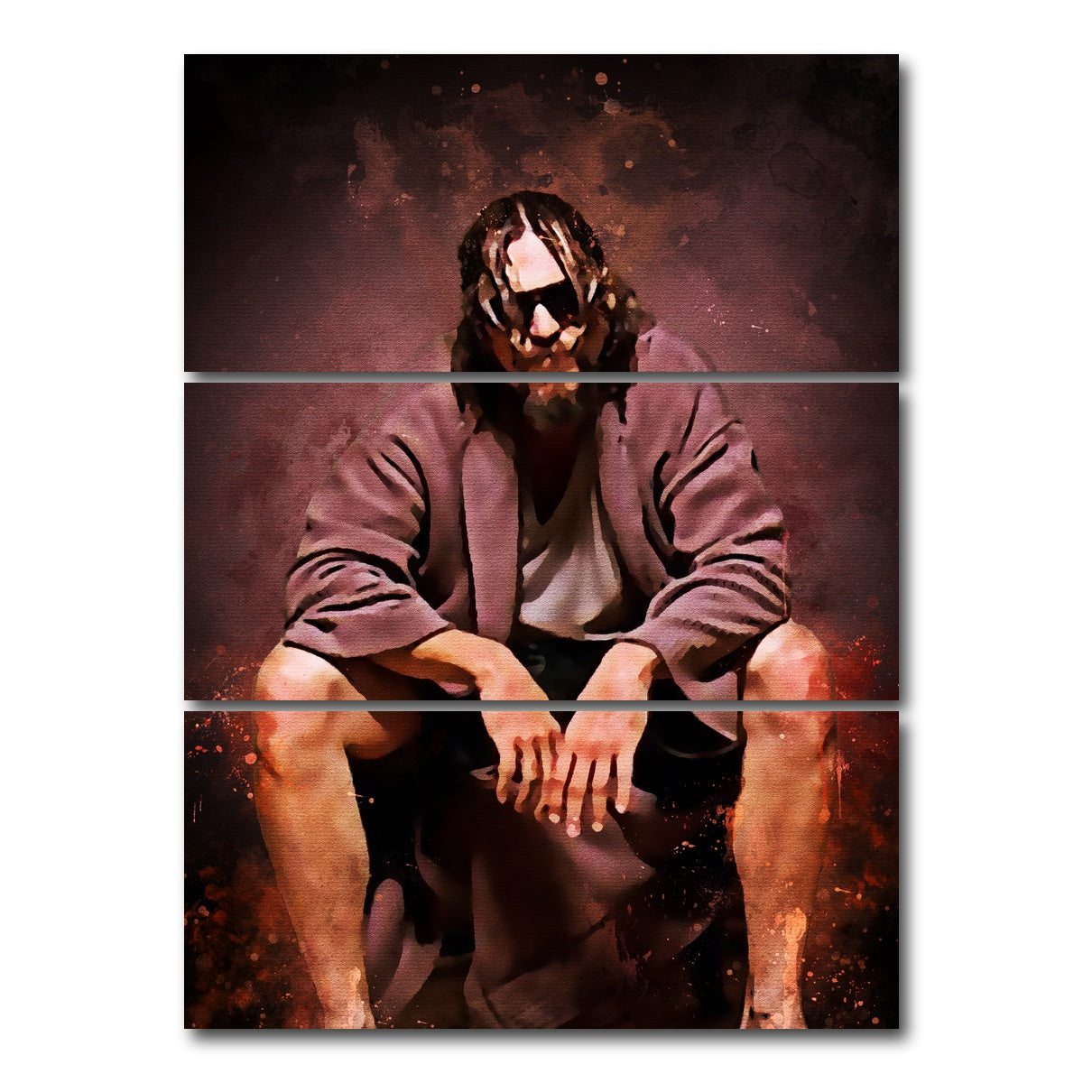 AUTO-MOCKUP WHITE | The Dude Toilet | 3 Piece | Gallery Wrap Canvas | group=8x18_stacked