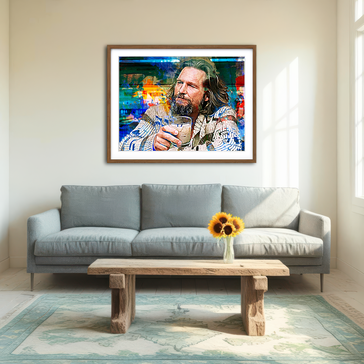 AUTO-MOCKUP ROOM | The Dude Vintage Blue Wall Art