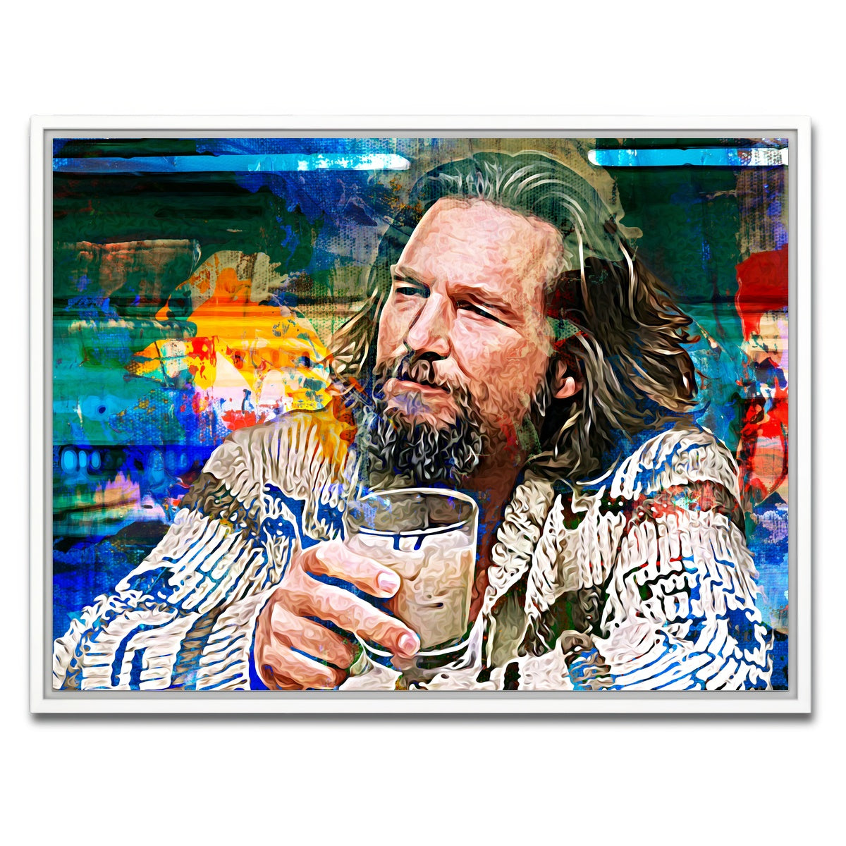 AUTO-MOCKUP WHITE | The Dude Vintage Blue | 1 Piece | White Framed Canvas | group=4x3