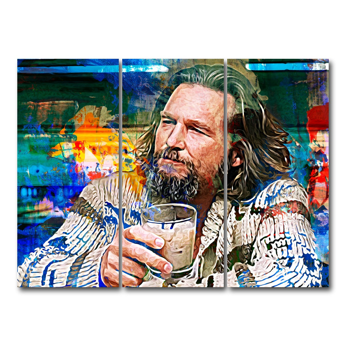AUTO-MOCKUP WHITE | The Dude Vintage Blue | 3 Piece | Gallery Wrap Canvas | group=8x18