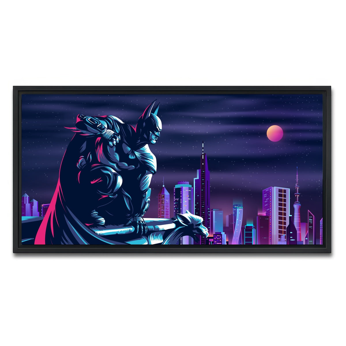AUTO-MOCKUP WHITE | The Fearless Batman | 1 Piece | Black Framed Canvas | group=2x1