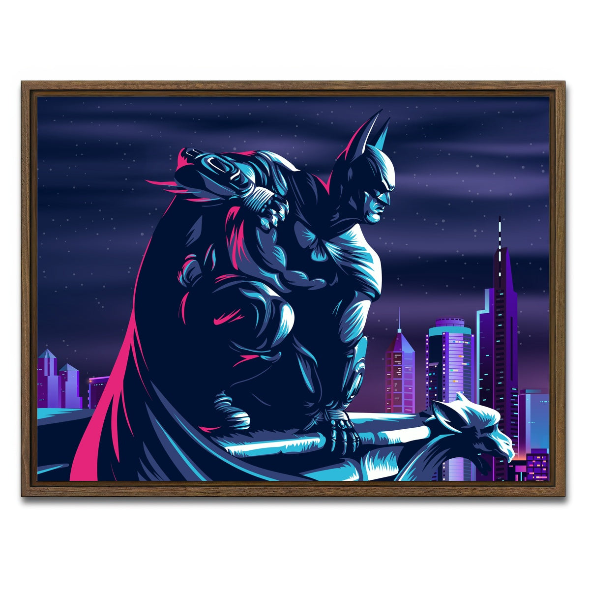 AUTO-MOCKUP WHITE | The Fearless Batman | 1 Piece | Walnut Framed Canvas | group=4x3