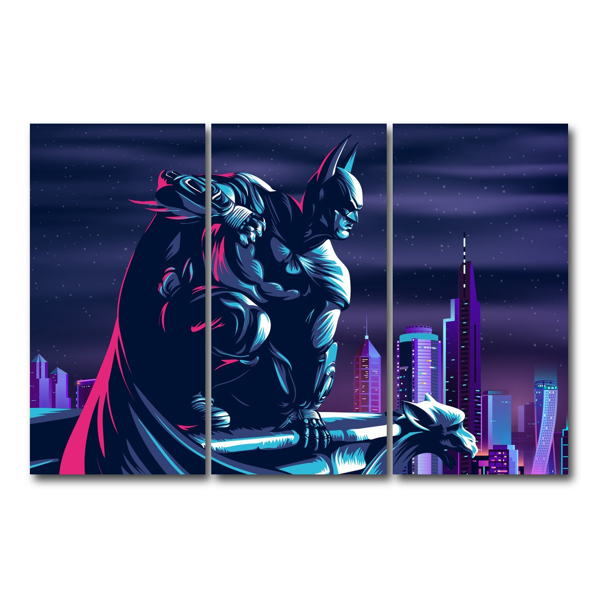 AUTO-MOCKUP WHITE | The Fearless Batman | 3 Piece | Gallery Wrap Canvas | group=12x24