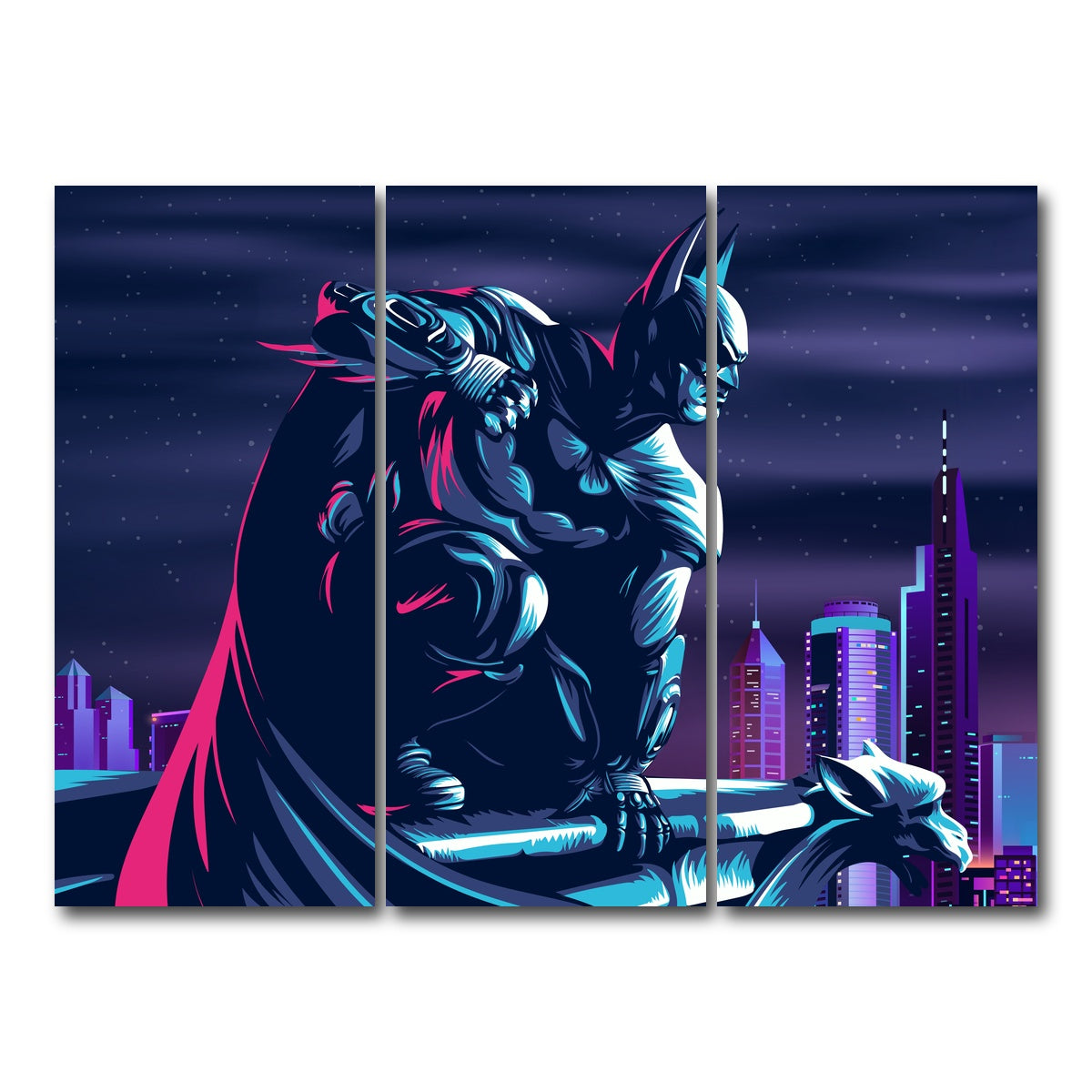 AUTO-MOCKUP WHITE | The Fearless Batman | 3 Piece | Gallery Wrap Canvas | group=8x18