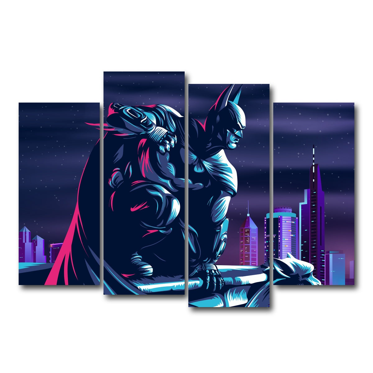 AUTO-MOCKUP WHITE | The Fearless Batman | 4 Piece | Gallery Wrap Canvas | group=4_normal