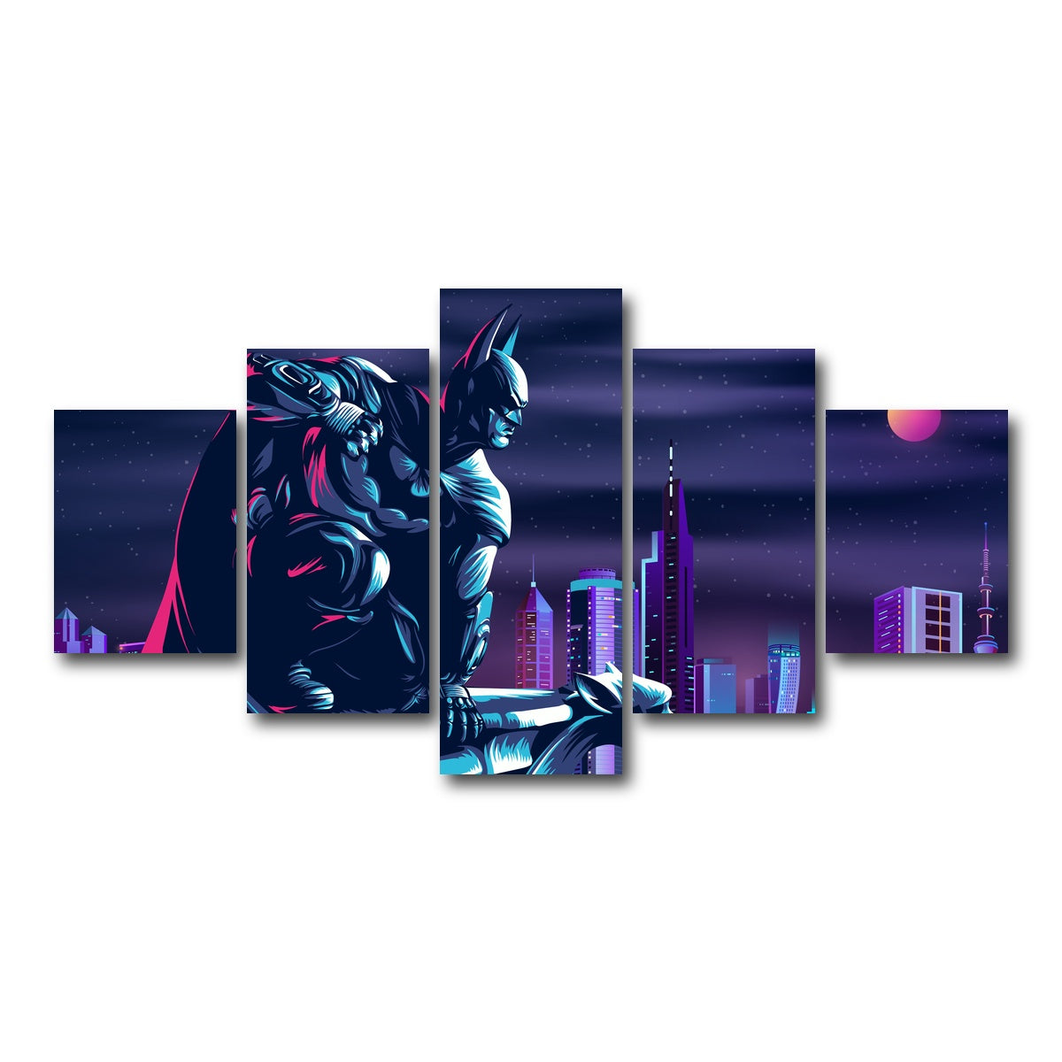 AUTO-MOCKUP WHITE | The Fearless Batman | 5 Piece | Gallery Wrap Canvas | group=5_short