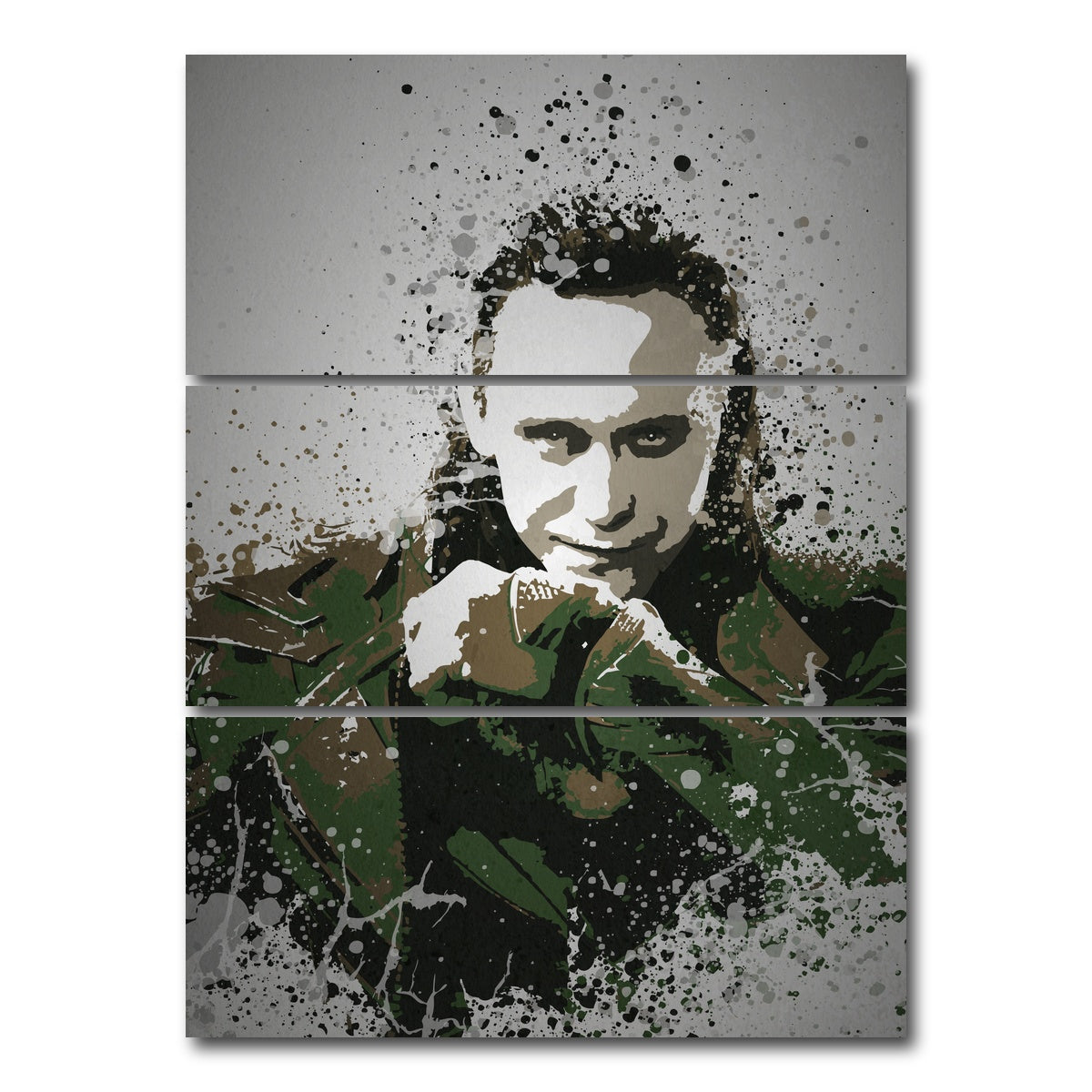 AUTO-MOCKUP WHITE | The God of Mischief | 3 Piece | Gallery Wrap Canvas | group=8x18_stacked