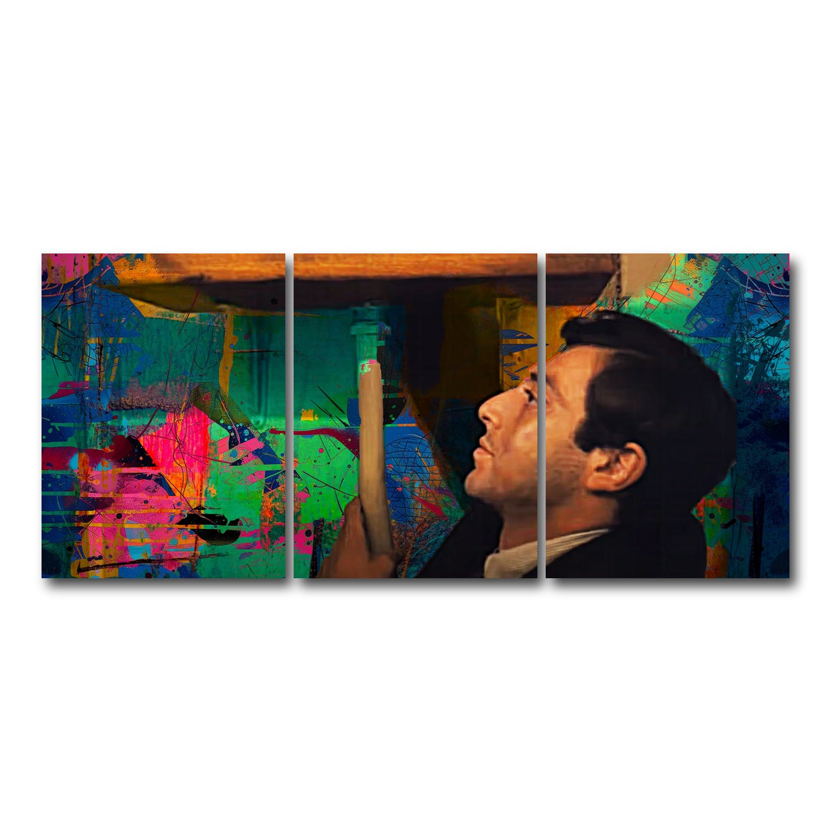 AUTO-MOCKUP WHITE | The Godfather Bathroom | 3 Piece | Gallery Wrap Canvas | group=18x24