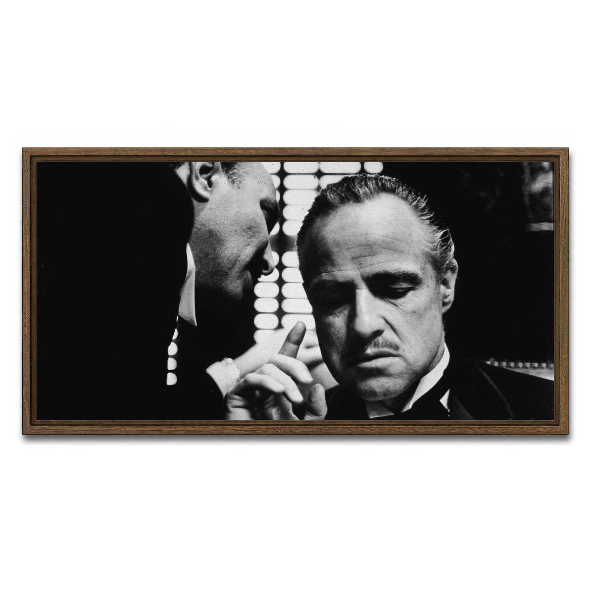 AUTO-MOCKUP WHITE | The Godfather Brando | 1 Piece | Walnut Framed Canvas | group=2x1